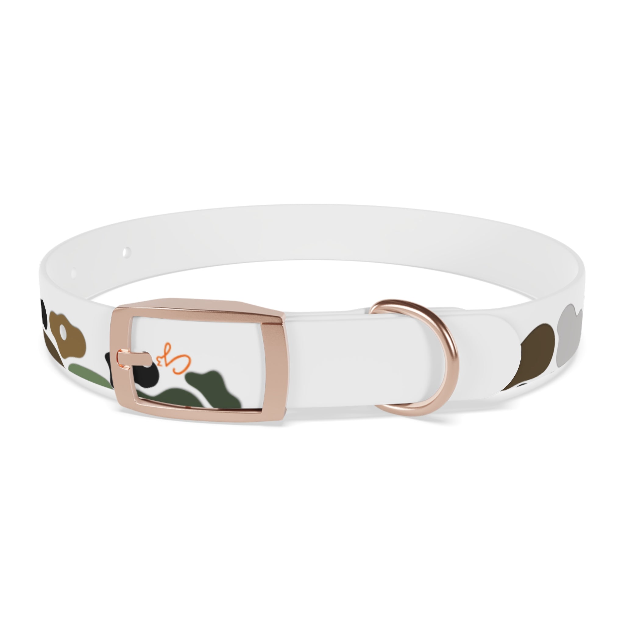 Camo Spots Dog Collar — Durable White Camouflage Pattern for Everyday Wear