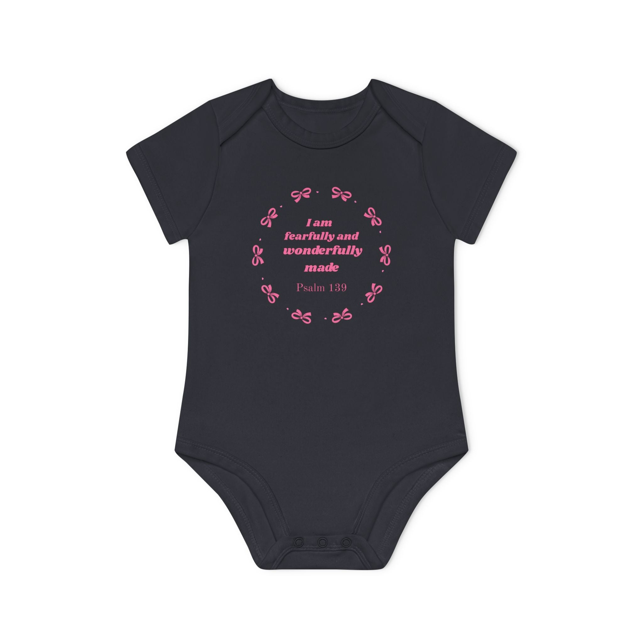 Baby Bodysuit - "I am fearfully and wonderfully made" Psalm 139 Christian Infant Onesie