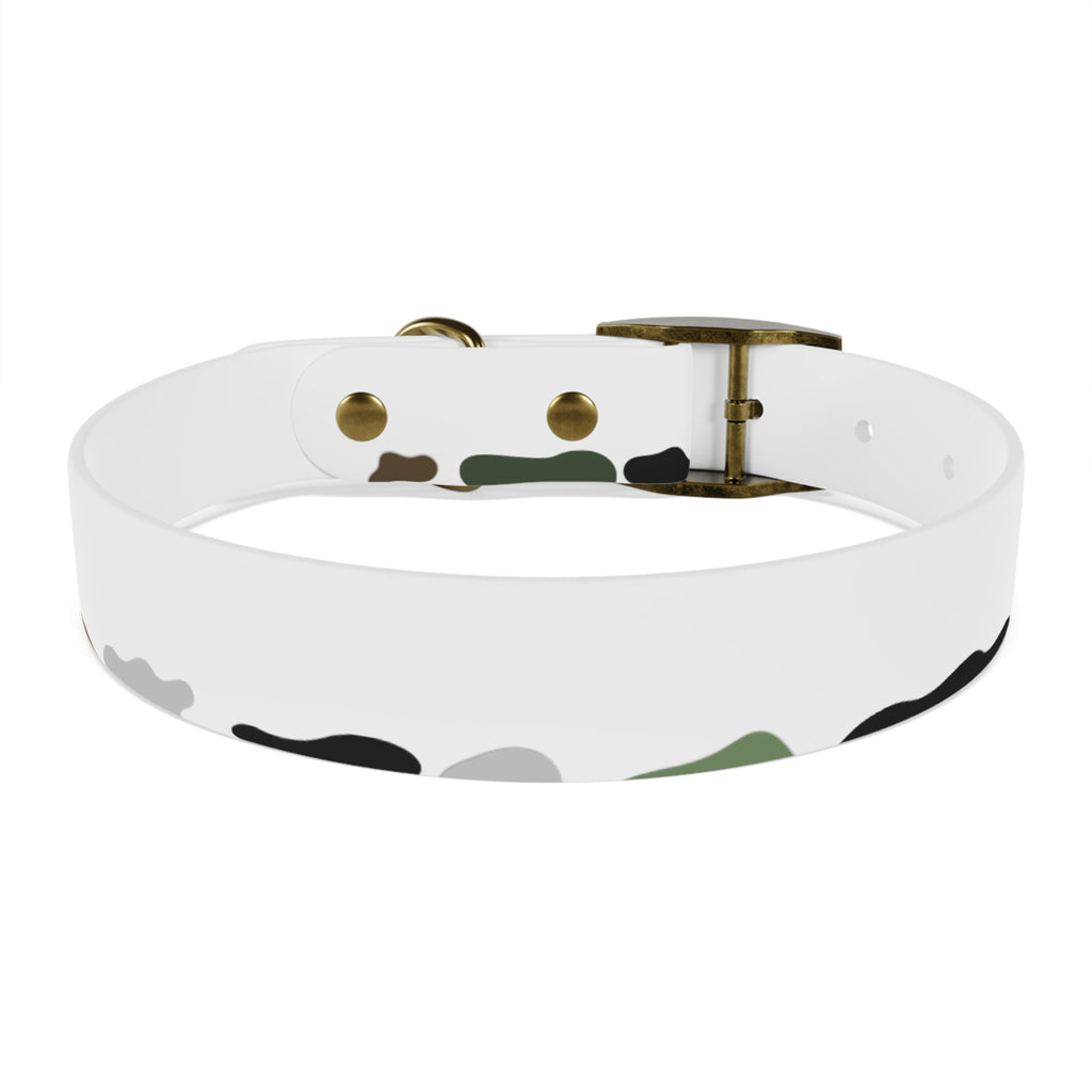 Camo Spots Dog Collar — Durable White Camouflage Pattern for Everyday Wear