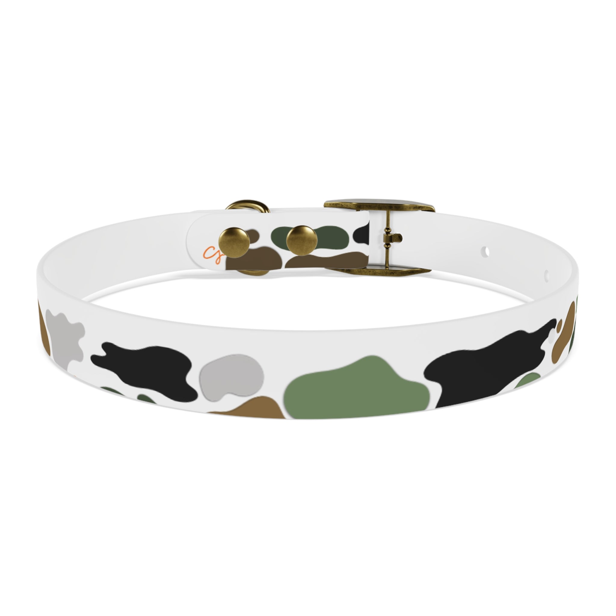 Camo Spots Dog Collar — Durable White Camouflage Pattern for Everyday Wear