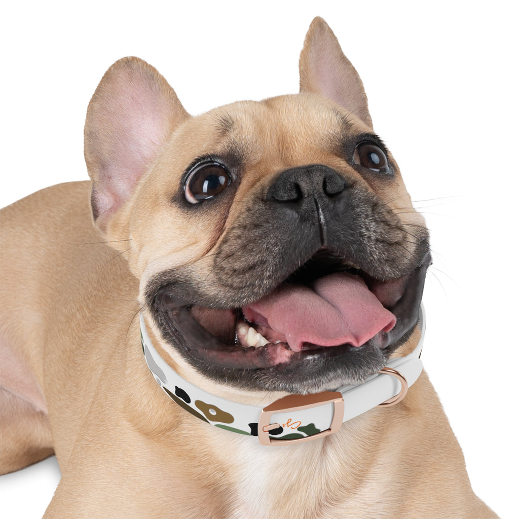 Camo Spots Dog Collar — Durable White Camouflage Pattern for Everyday Wear