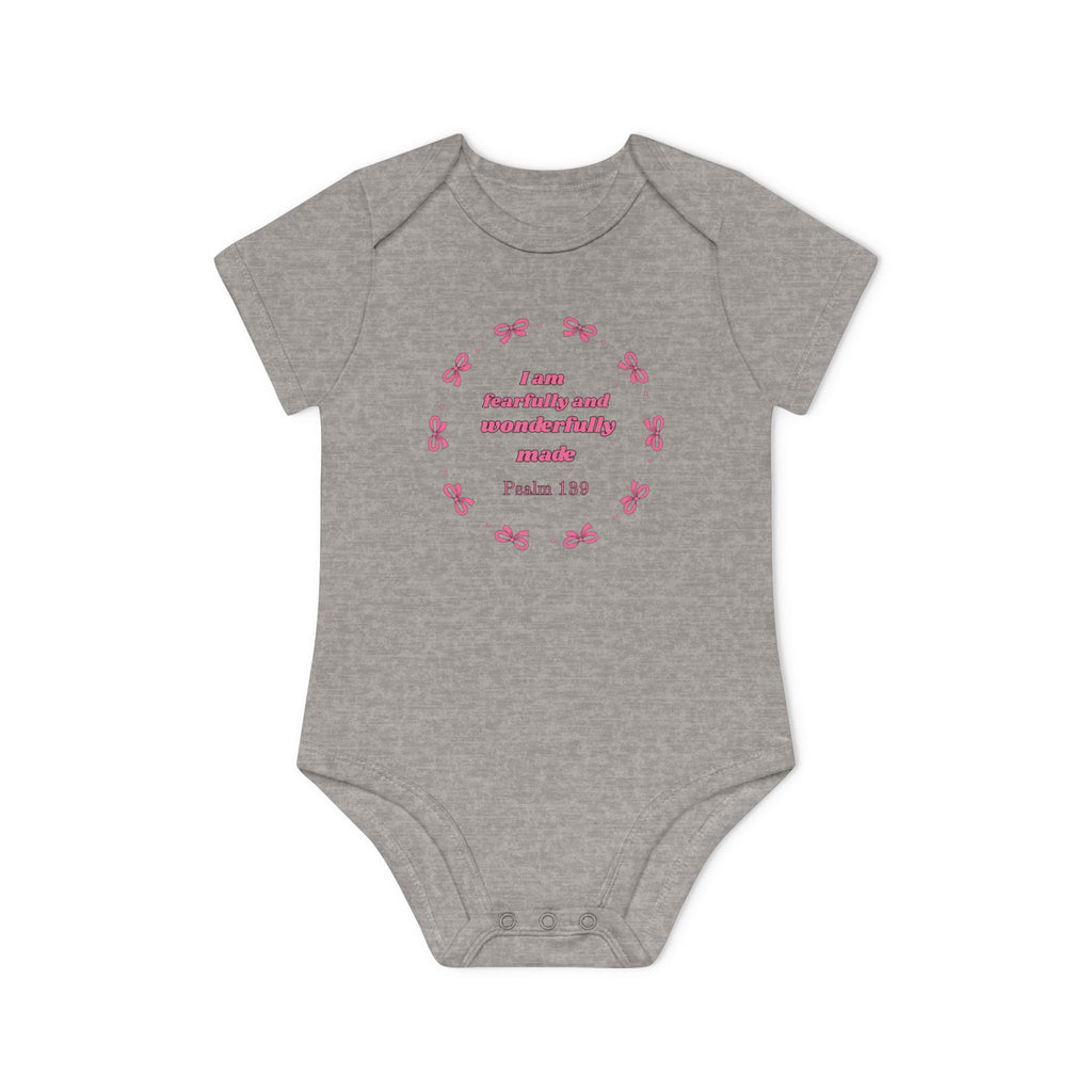 Baby Bodysuit - "I am fearfully and wonderfully made" Psalm 139 Christian Infant Onesie