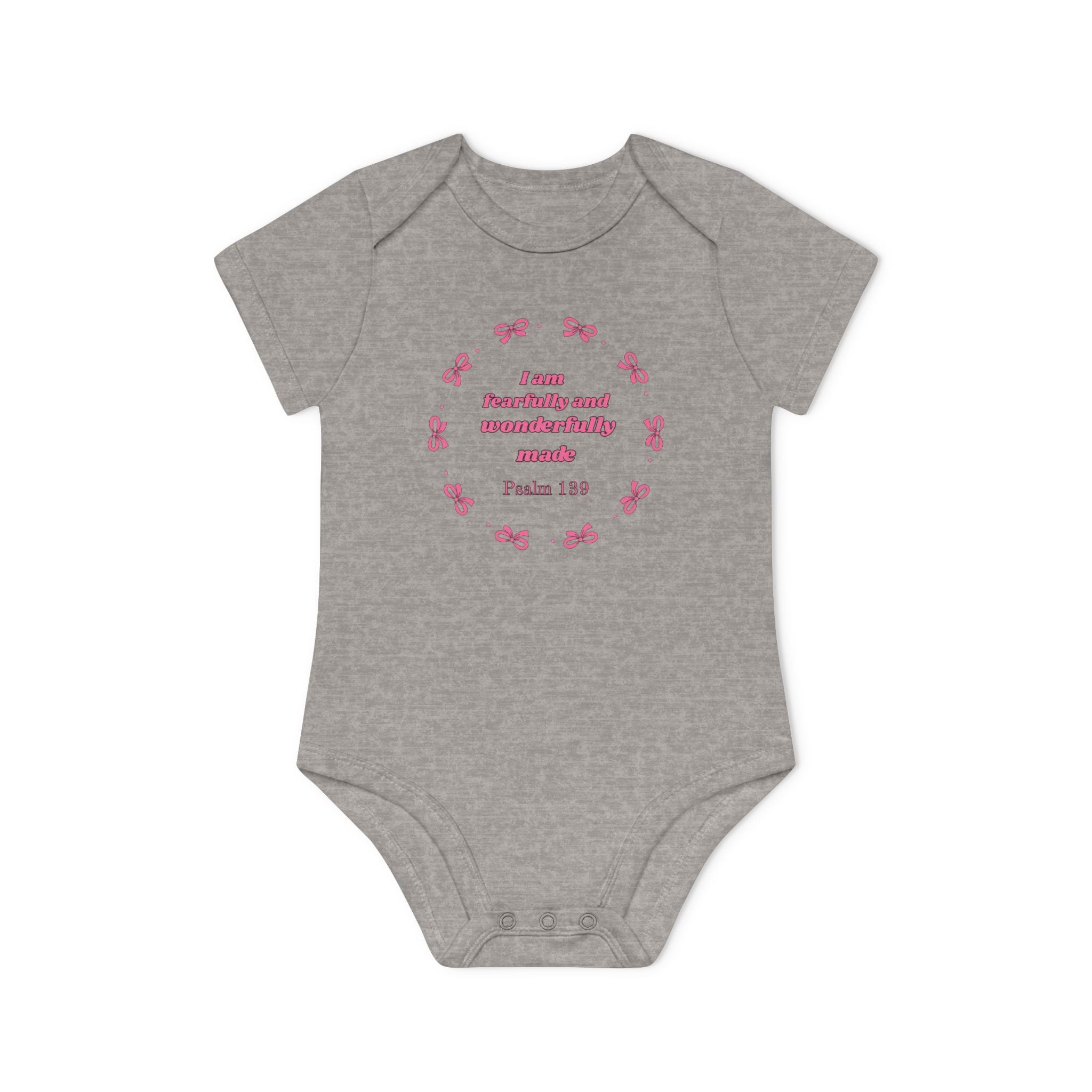Baby Bodysuit - "I am fearfully and wonderfully made" Psalm 139 Christian Infant Onesie