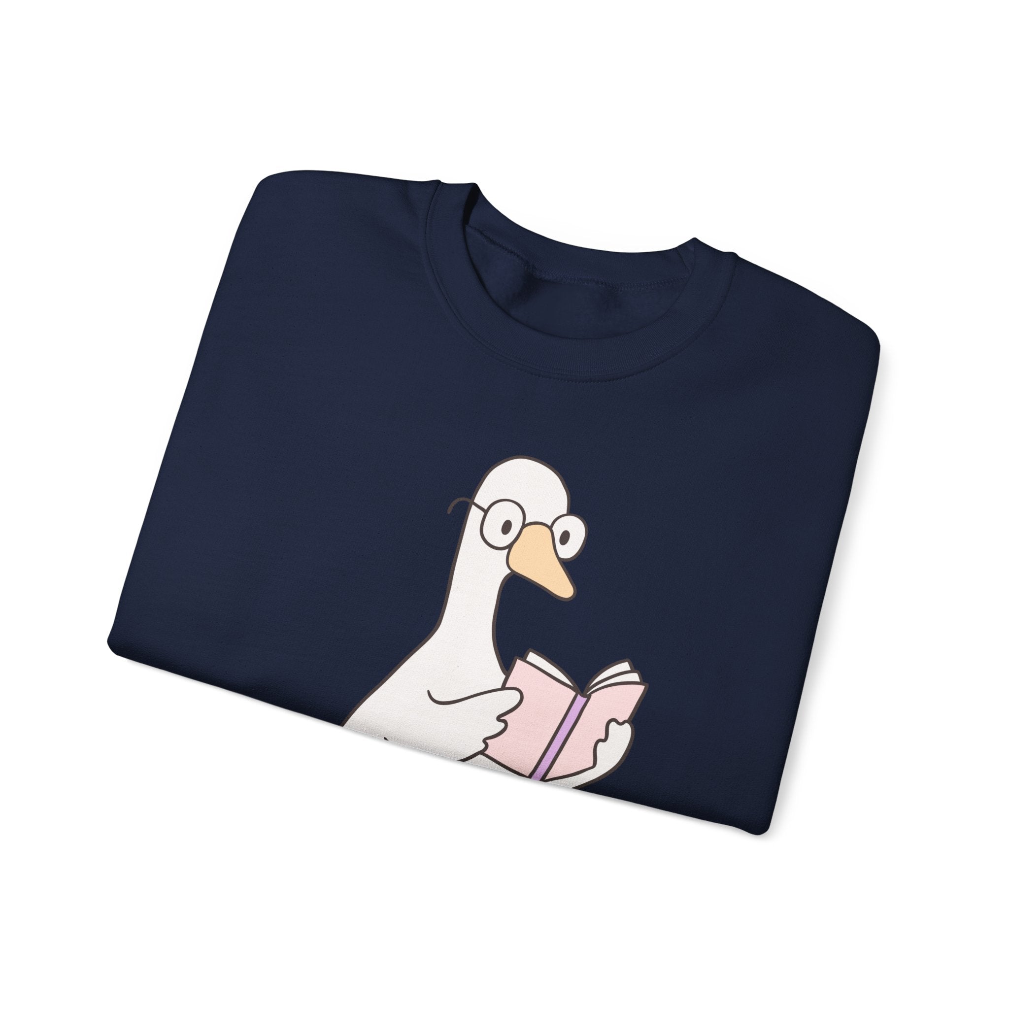 Reading Goose Sweatshirt — "I'd Rather Be Reading" Cozy Book Lover Crewneck