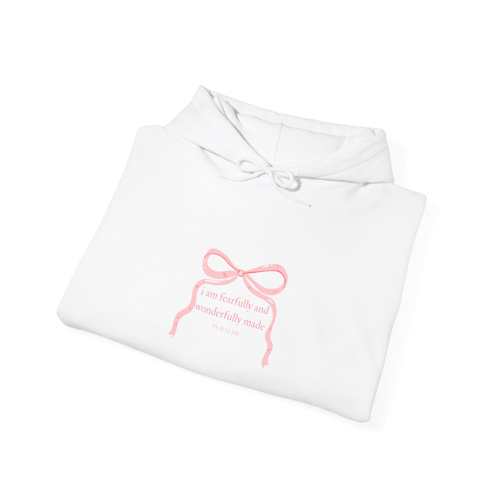 Pink Ribbon Minimal Hoodie – Psalm 139Cozy Pullover