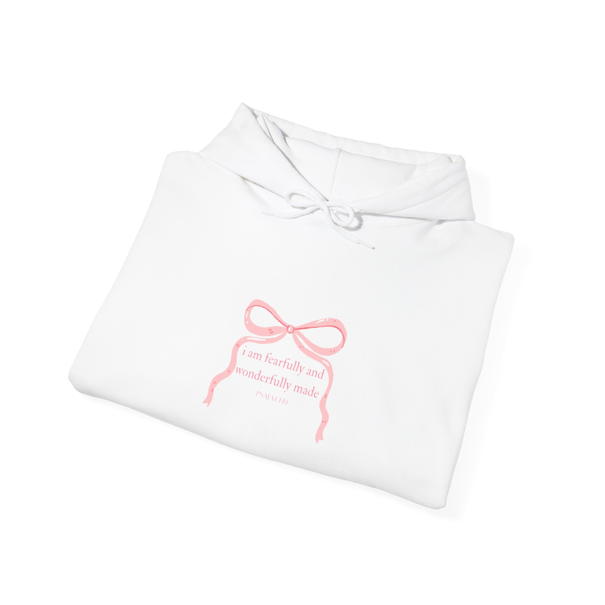 Pink Ribbon Minimal Hoodie – Psalm 139Cozy Pullover