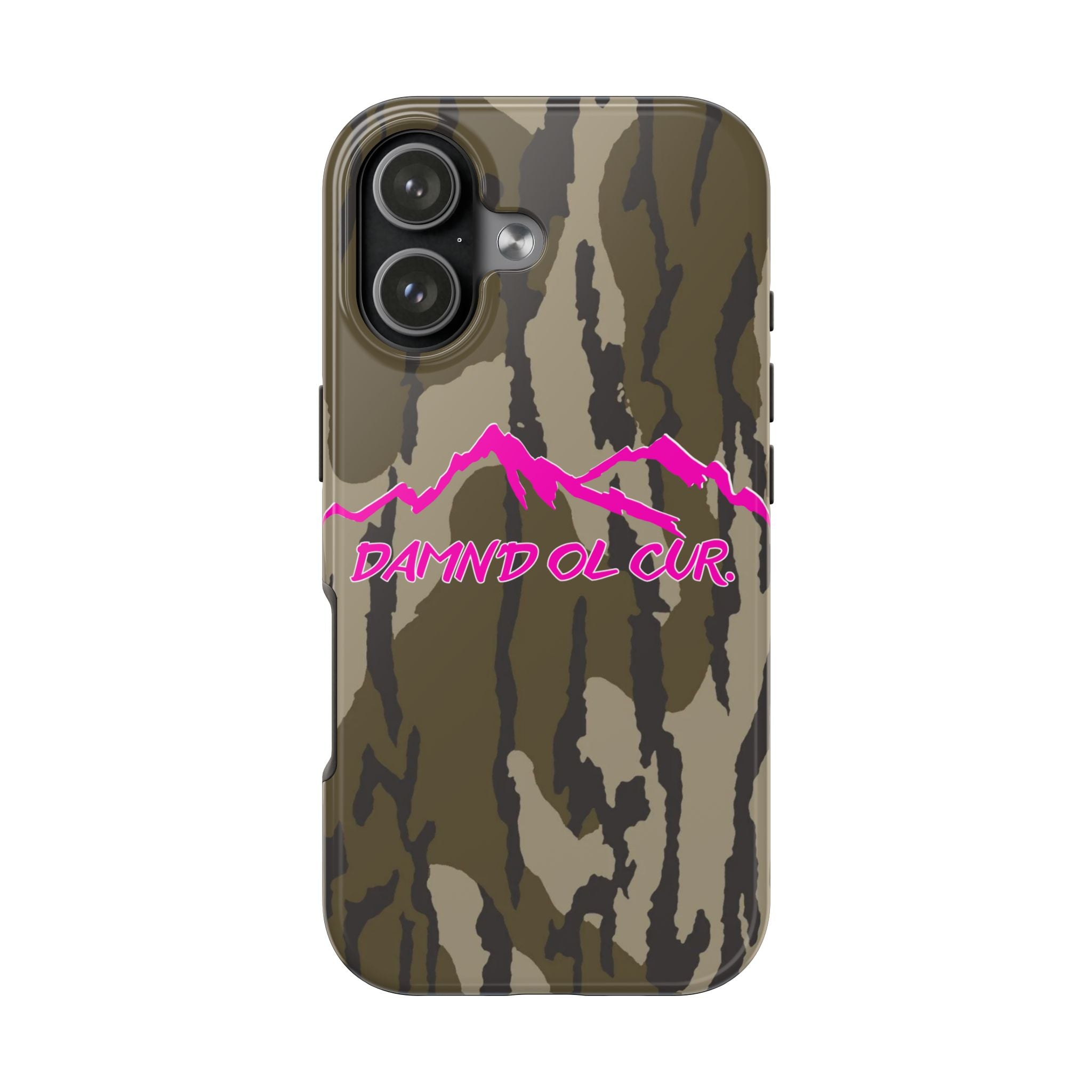 Camo 'Damnd Ol Cur' Tough Phone Case — Pink Mountain Protective Cover