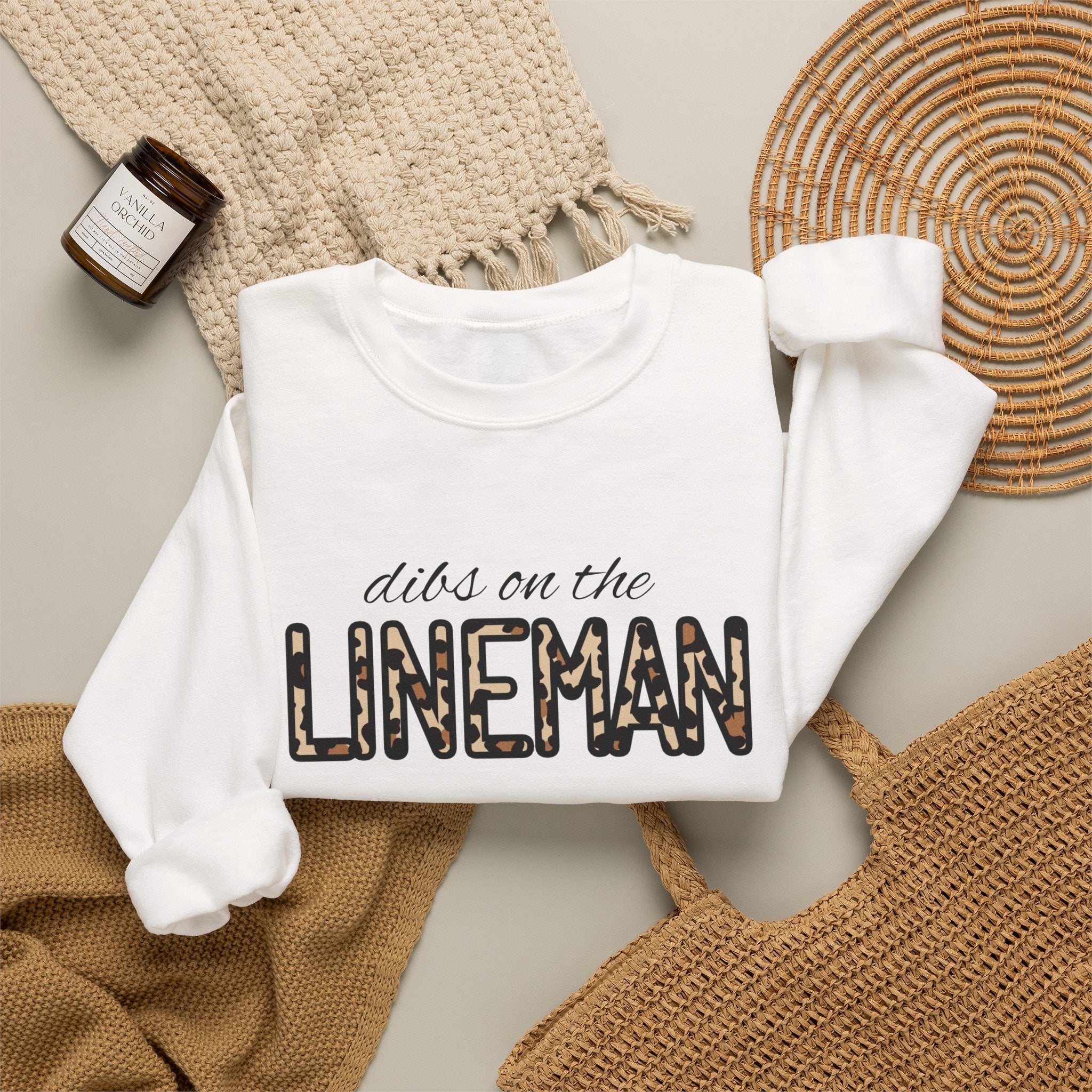 Dibs on the Lineman Crewneck Sweatshirt — Lineman Appreciation Pullover
