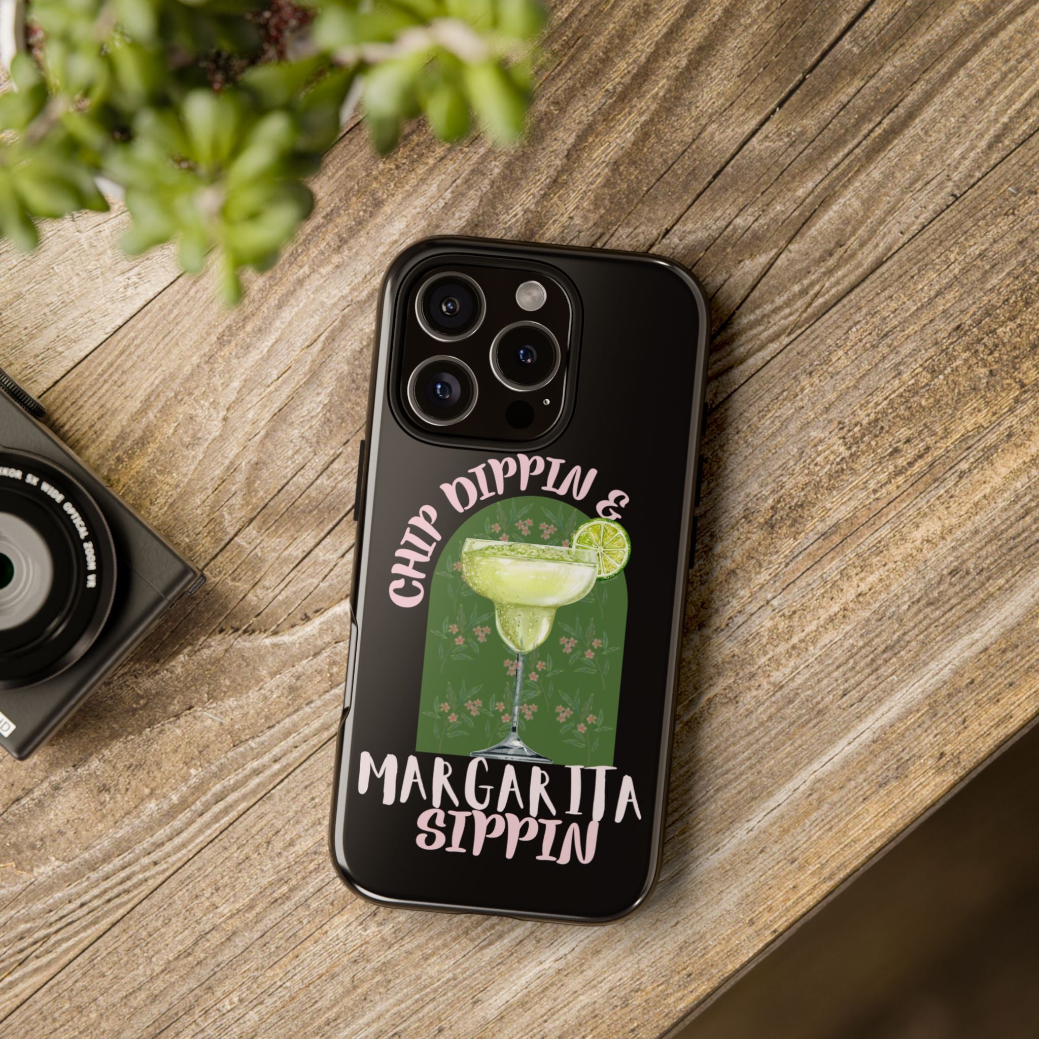 Margarita Sippin' Phone Case – 'Chip Dippin & Margarita Sippin' Cocktail Graphic