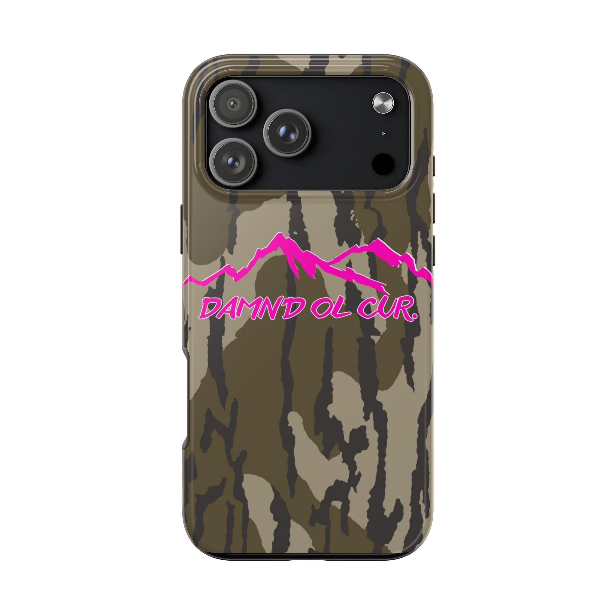 Camo 'Damnd Ol Cur' Tough Phone Case — Pink Mountain Protective Cover
