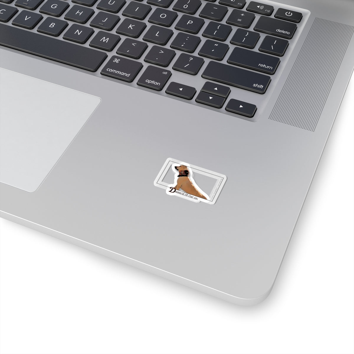 Cur Dog Sticker — Kiss-Cut Laptop Decal with 'Damn'd Ol Cur Co.'