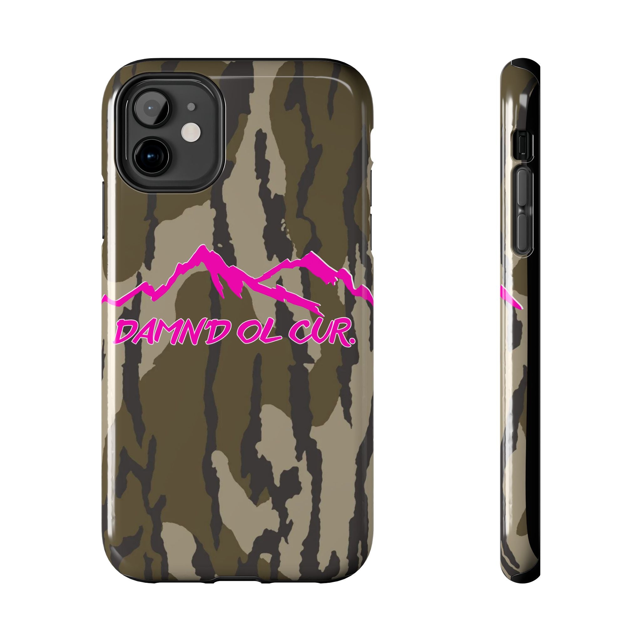 Camo 'Damnd Ol Cur' Tough Phone Case — Pink Mountain Protective Cover