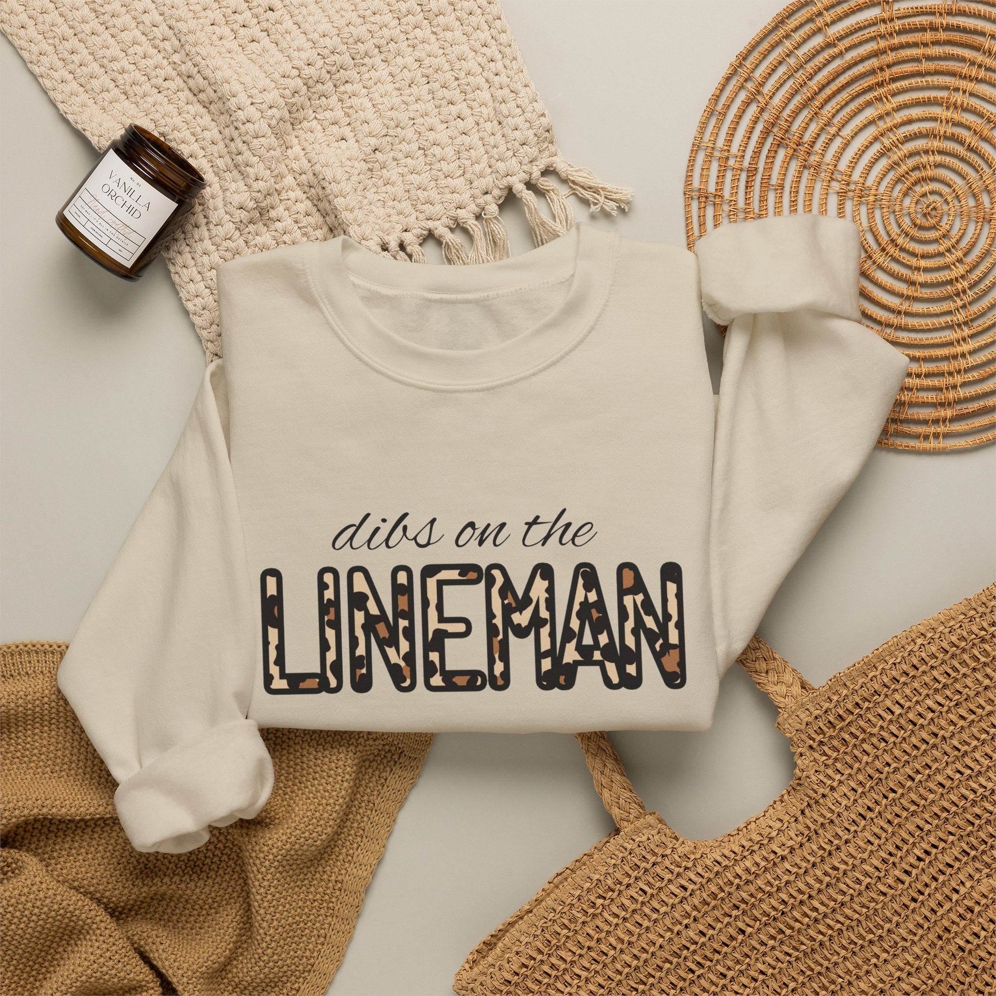 Dibs on the Lineman Crewneck Sweatshirt — Lineman Appreciation Pullover