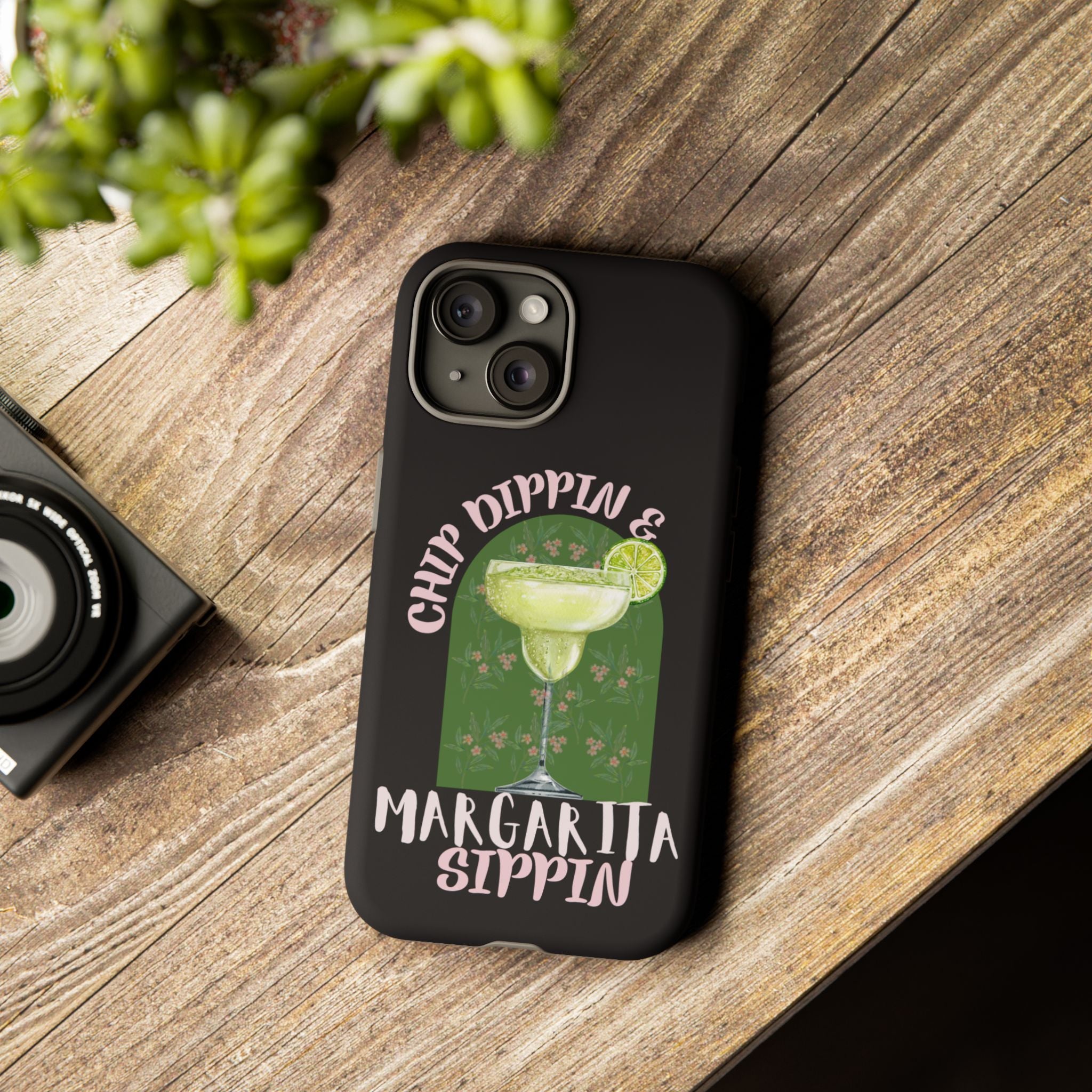 Margarita Sippin' Phone Case – 'Chip Dippin & Margarita Sippin' Cocktail Graphic