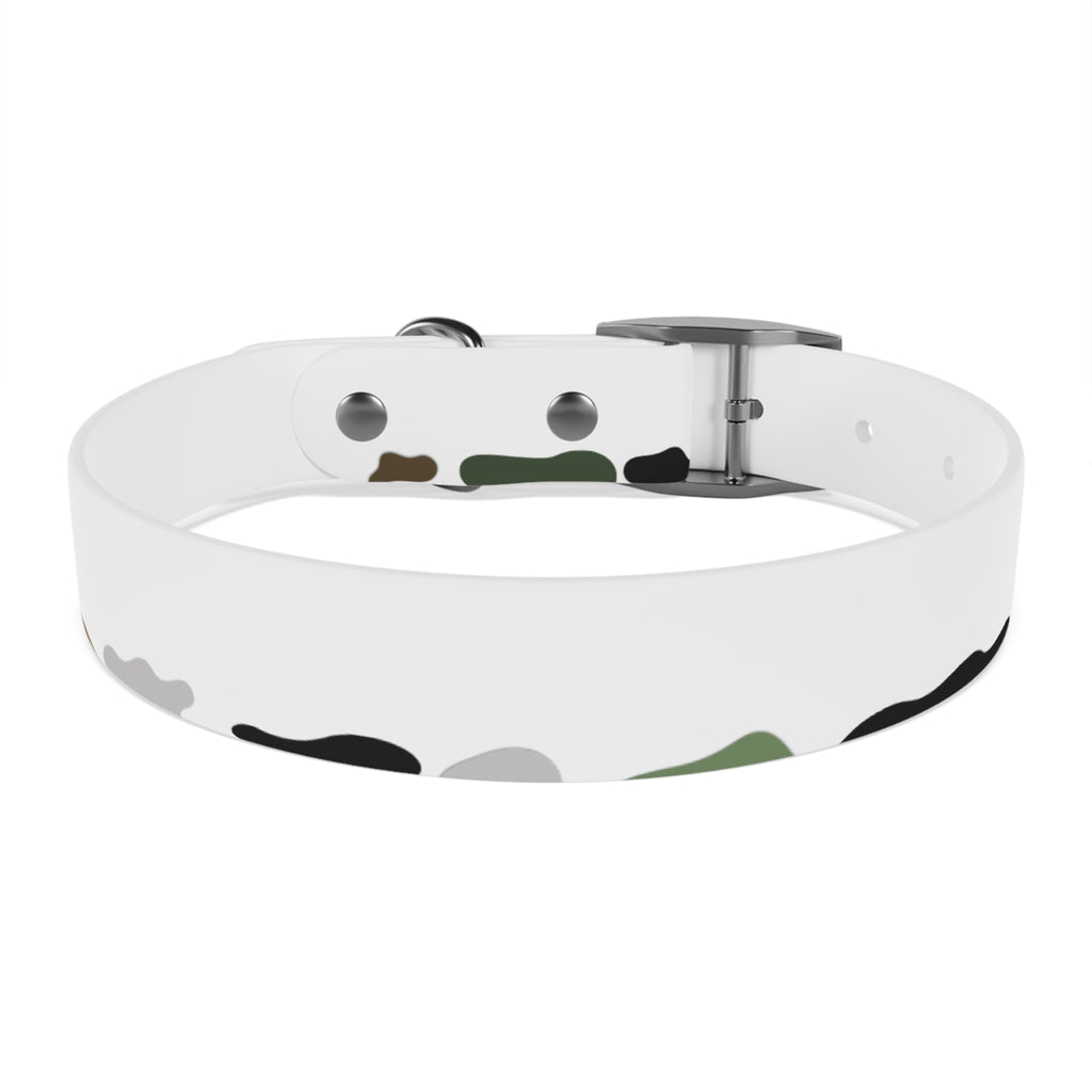 Camo Spots Dog Collar — Durable White Camouflage Pattern for Everyday Wear