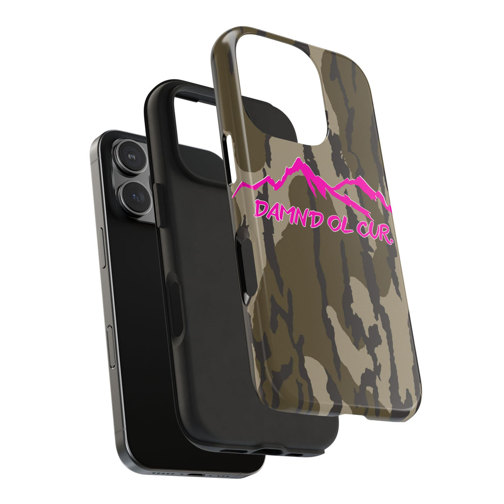 Camo 'Damnd Ol Cur' Tough Phone Case — Pink Mountain Protective Cover