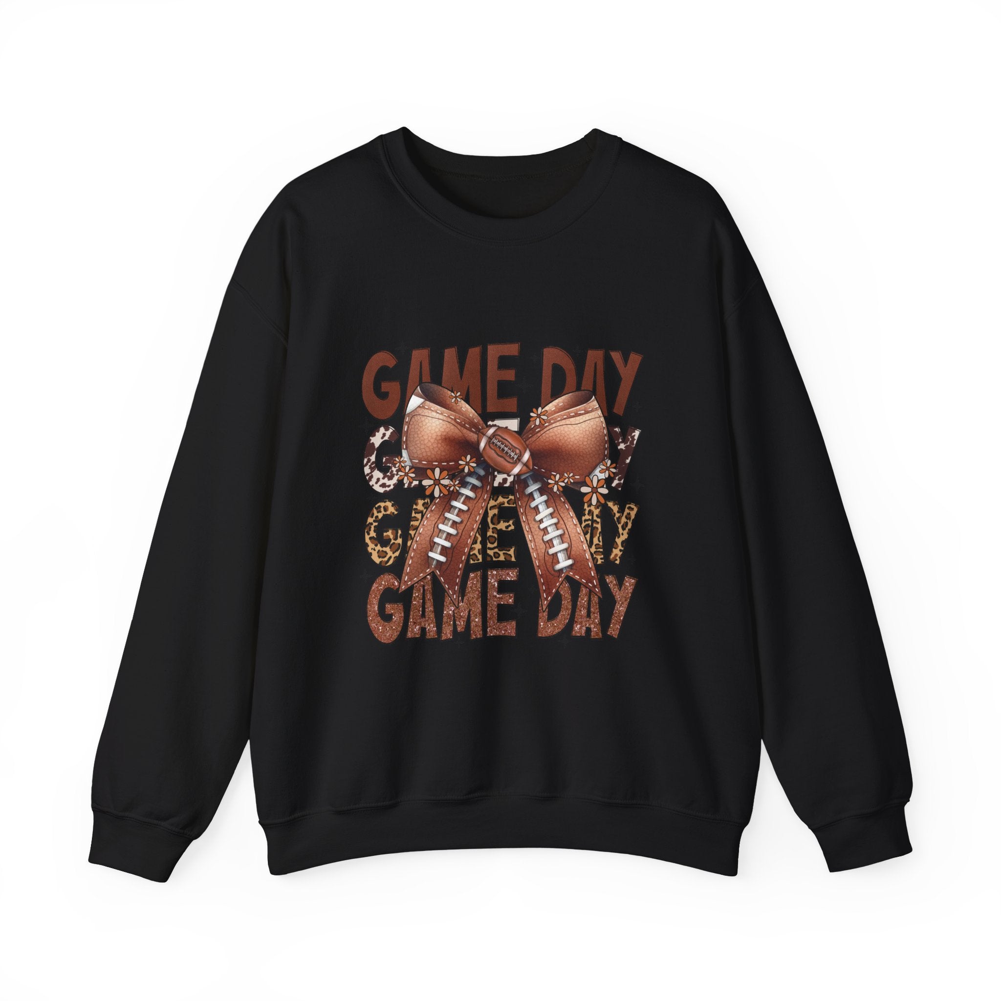 Game Day Football Bow Crewneck Sweatshirt