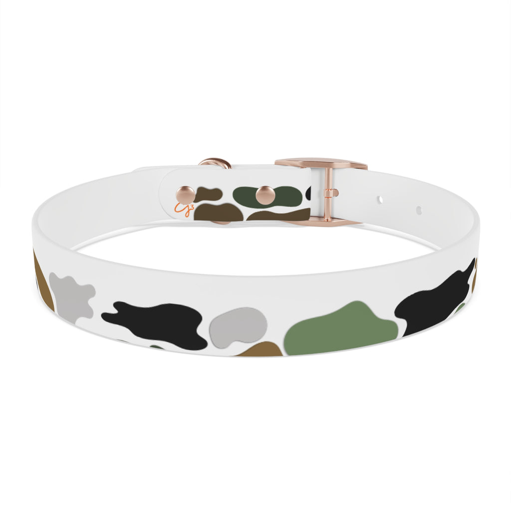 Camo Spots Dog Collar — Durable White Camouflage Pattern for Everyday Wear