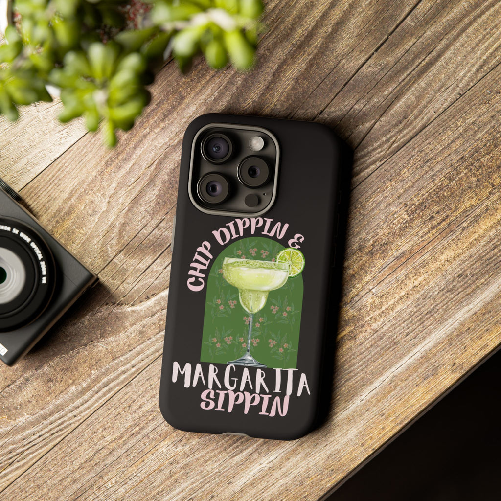 Margarita Sippin' Phone Case – 'Chip Dippin & Margarita Sippin' Cocktail Graphic