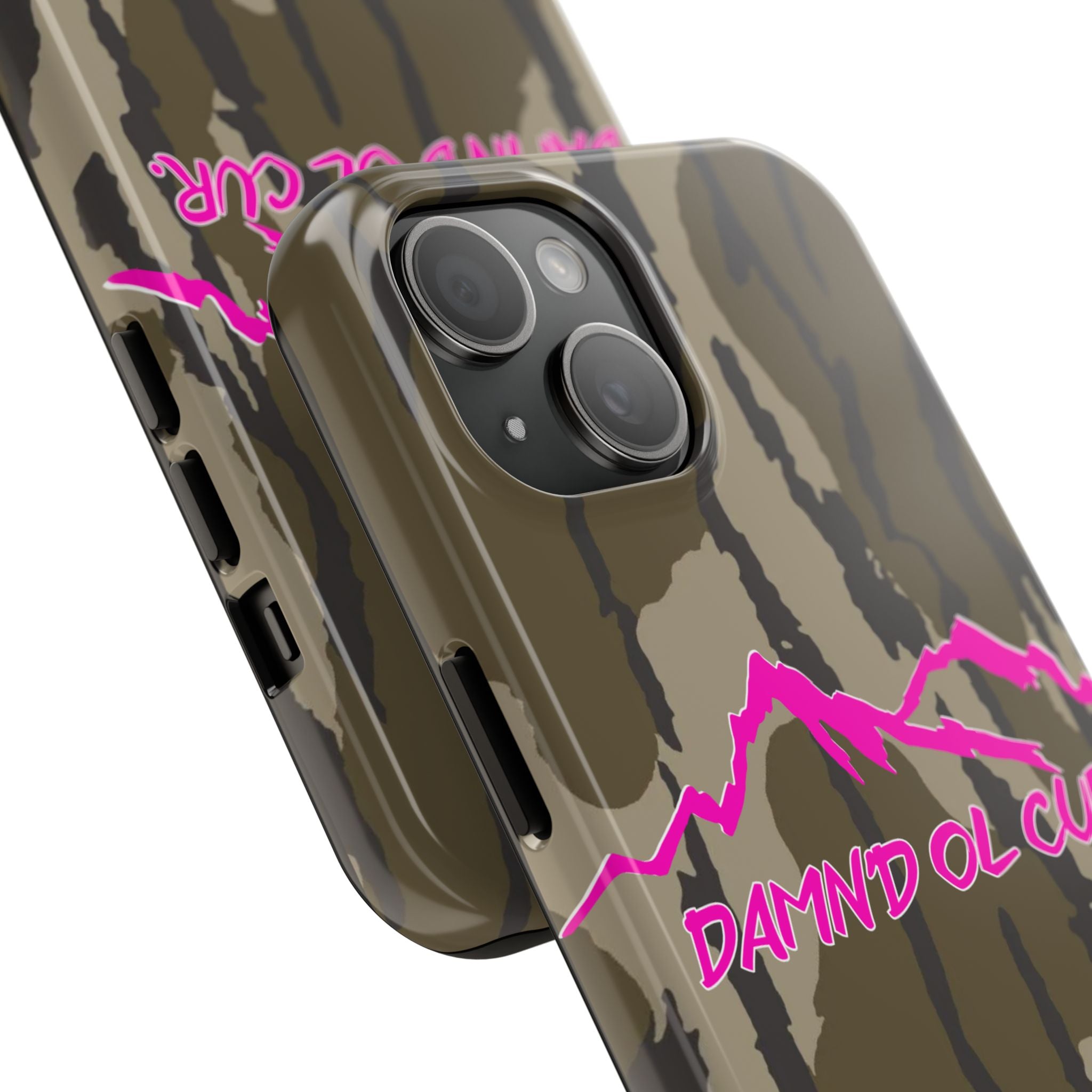 Camo 'Damnd Ol Cur' Tough Phone Case — Pink Mountain Protective Cover
