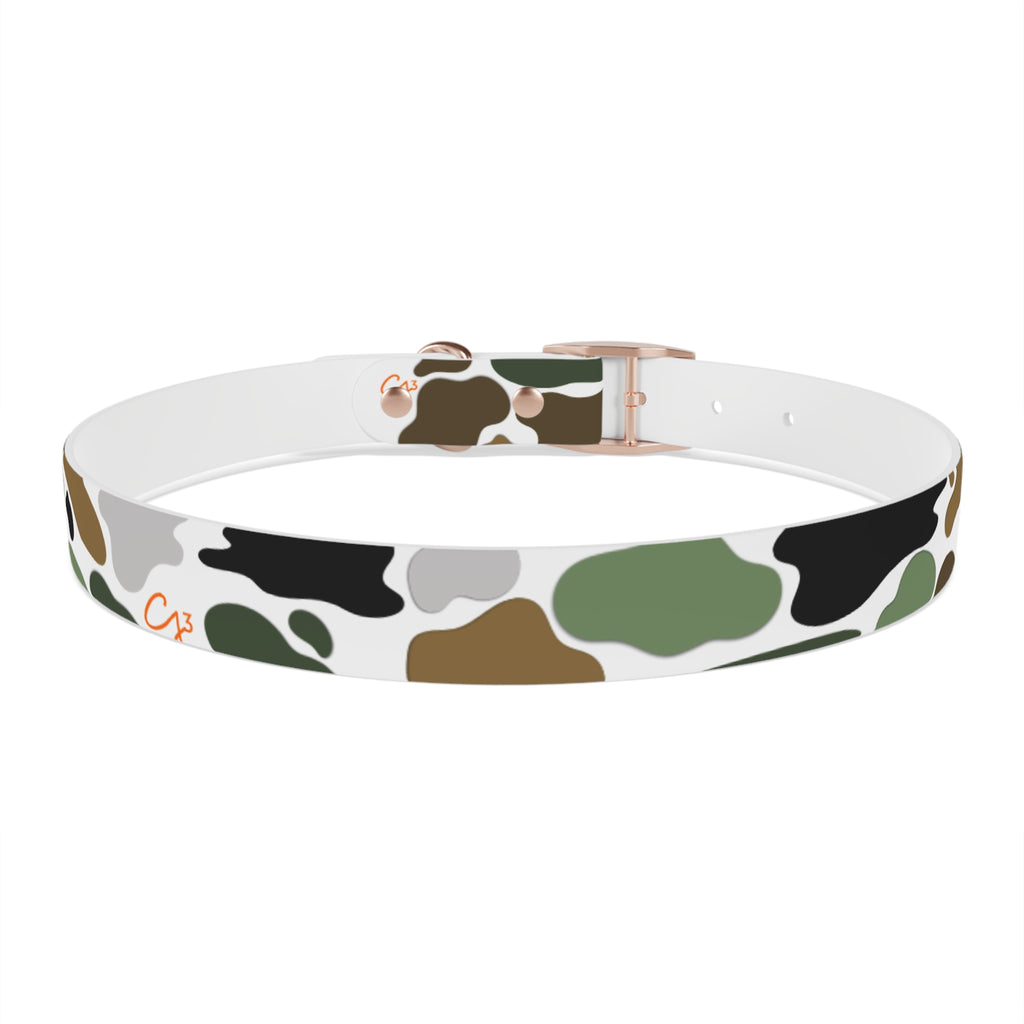 Camo Spots Dog Collar — Durable White Camouflage Pattern for Everyday Wear