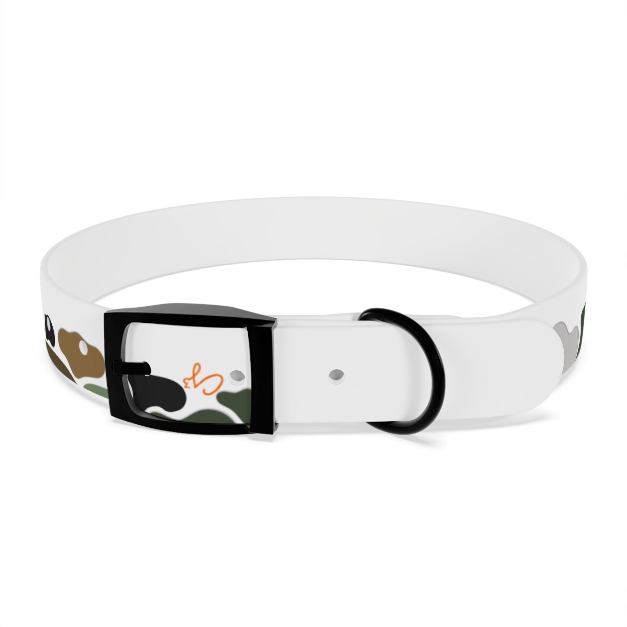 Camo Spots Dog Collar — Durable White Camouflage Pattern for Everyday Wear