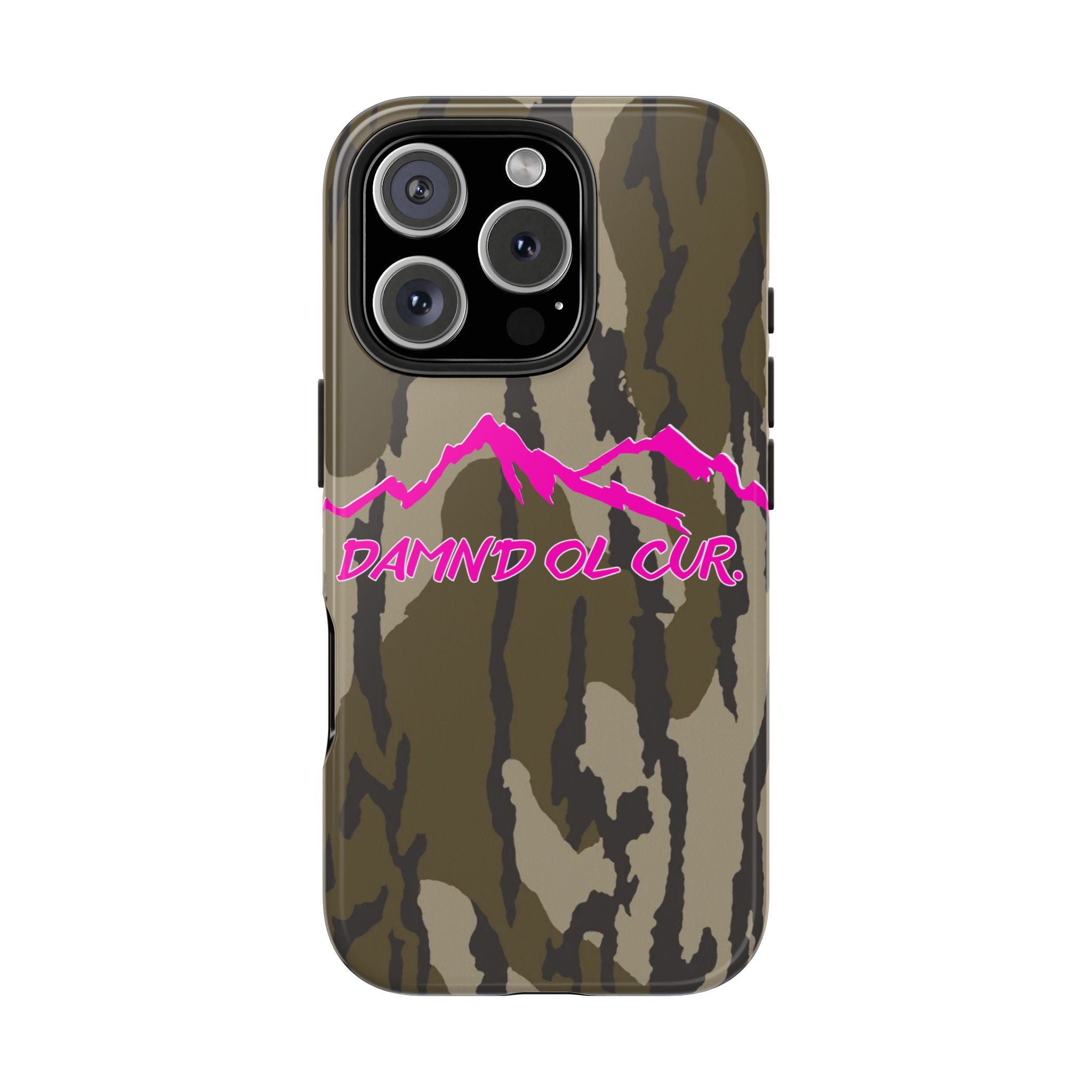 Camo 'Damnd Ol Cur' Tough Phone Case — Pink Mountain Protective Cover