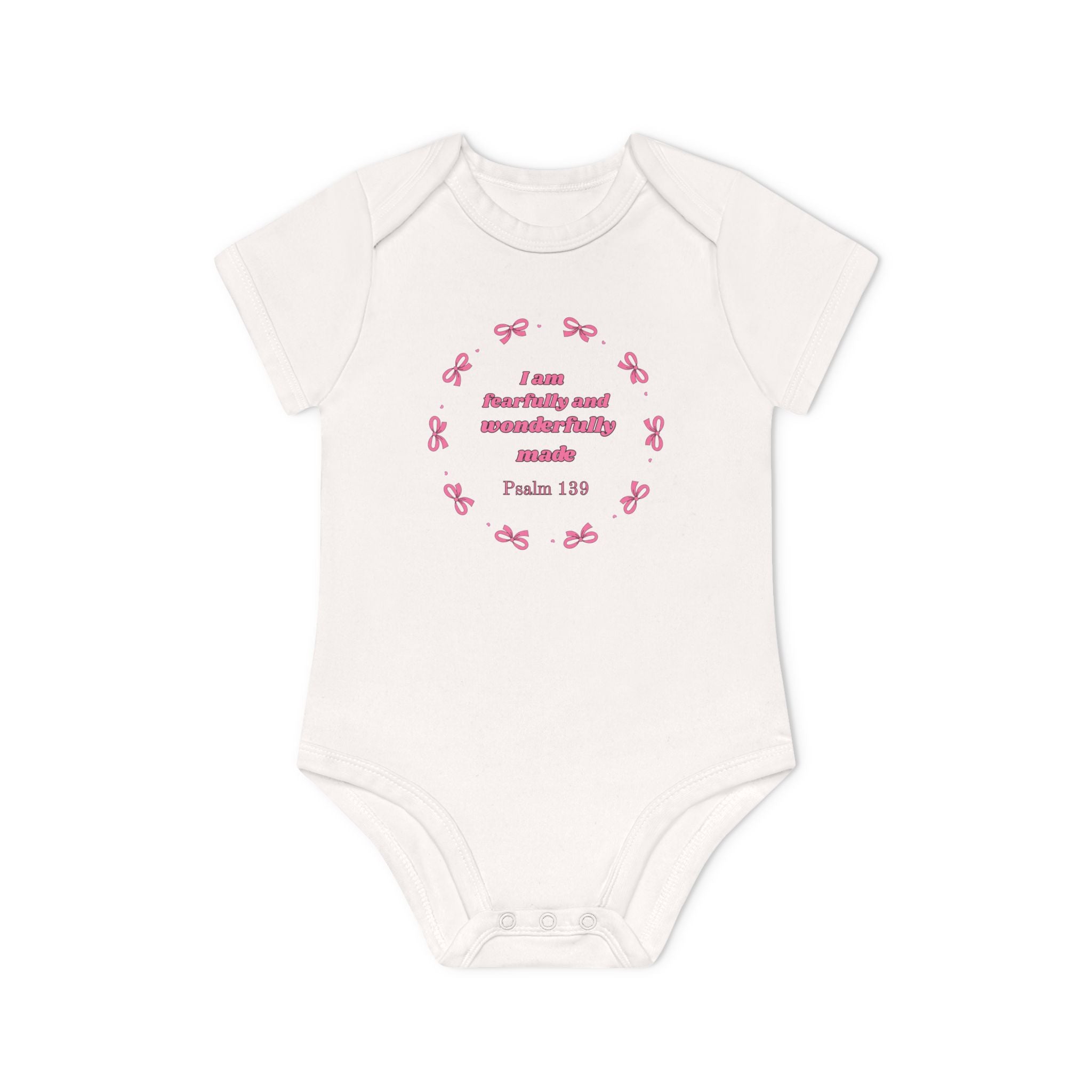 Baby Bodysuit - "I am fearfully and wonderfully made" Psalm 139 Christian Infant Onesie
