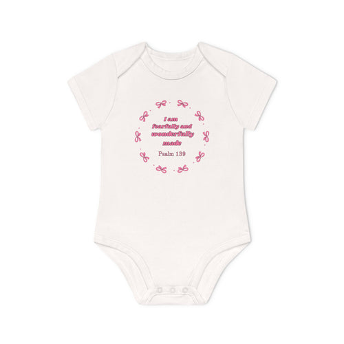 Baby Bodysuit - "I am fearfully and wonderfully made" Psalm 139 Christian Infant Onesie