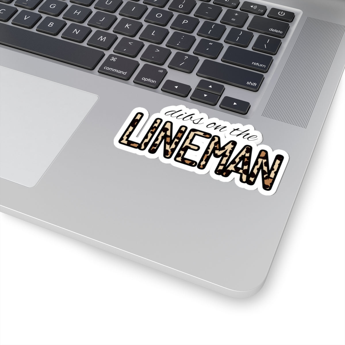 "Dibs on the Lineman" Leopard Print Kiss-Cut Sticker