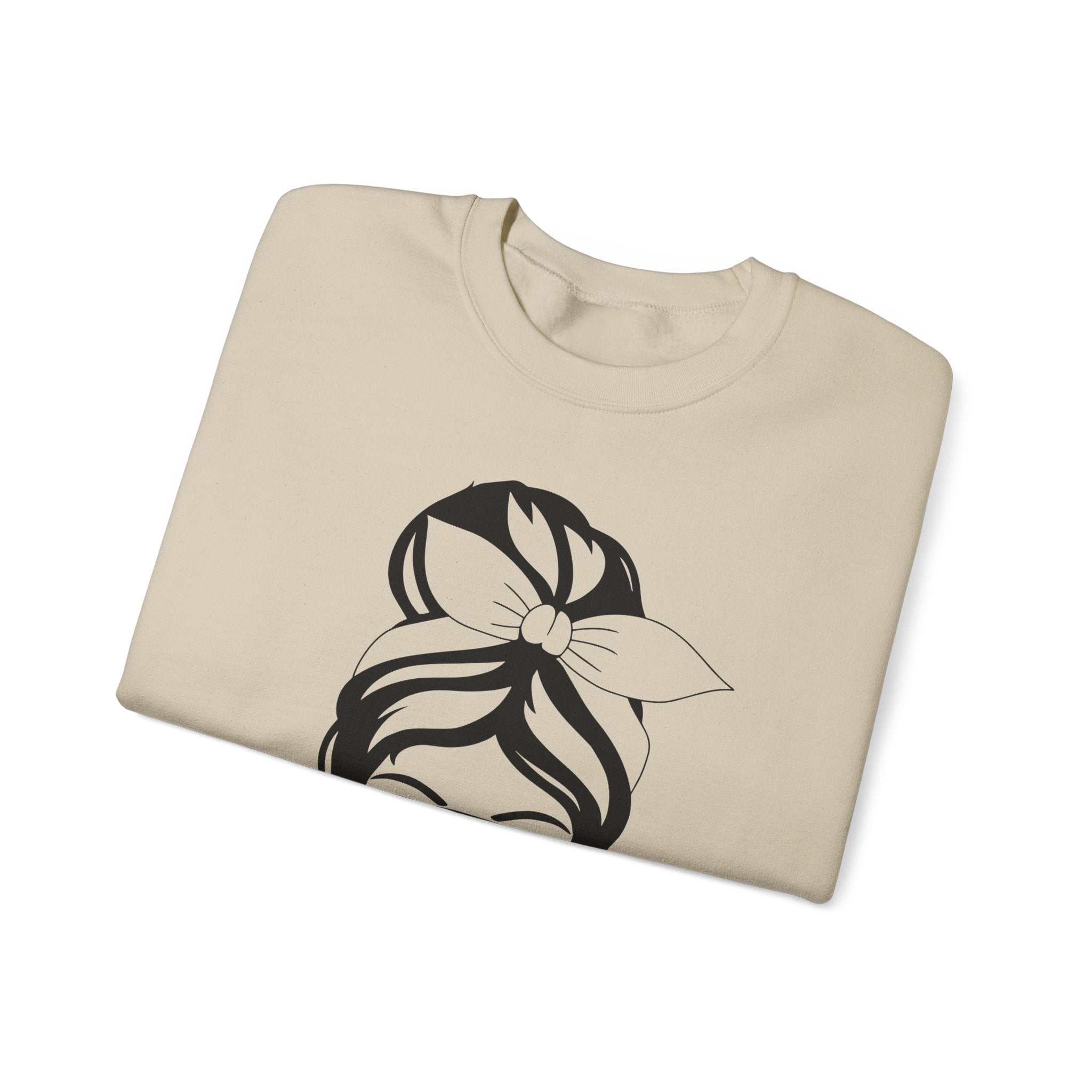 Hunting Life Graphic Sweatshirt – Messy Bun Bandana Ladies Crewneck