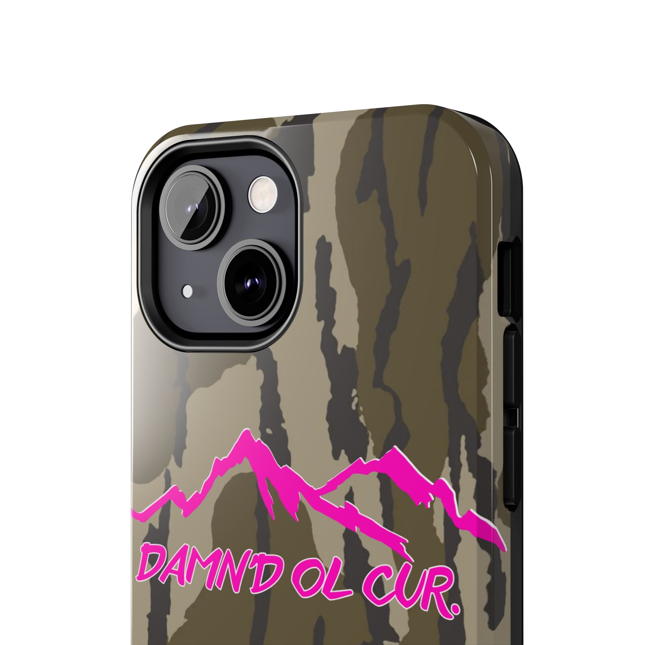 Camo 'Damnd Ol Cur' Tough Phone Case — Pink Mountain Protective Cover