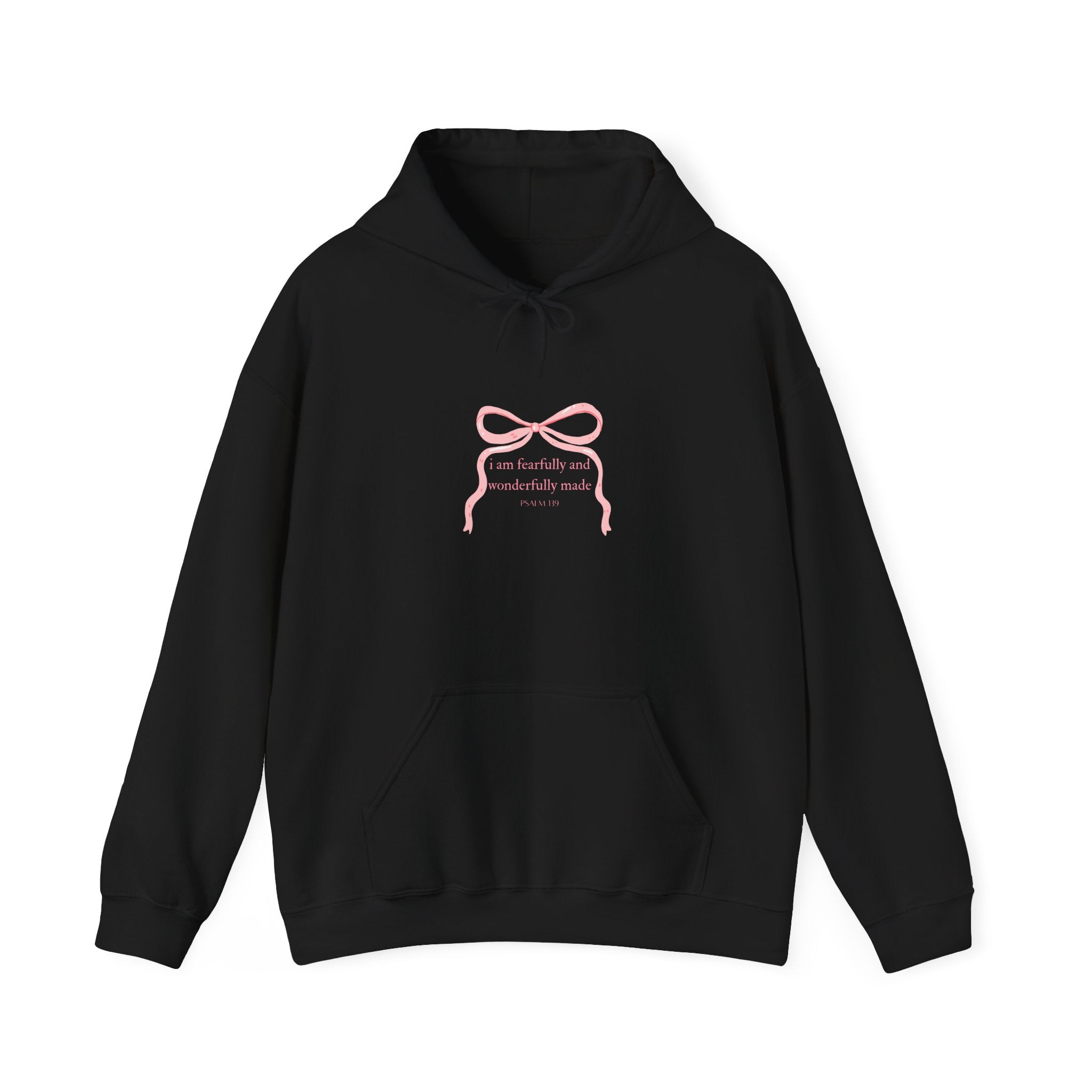 Pink Ribbon Minimal Hoodie – Psalm 139Cozy Pullover