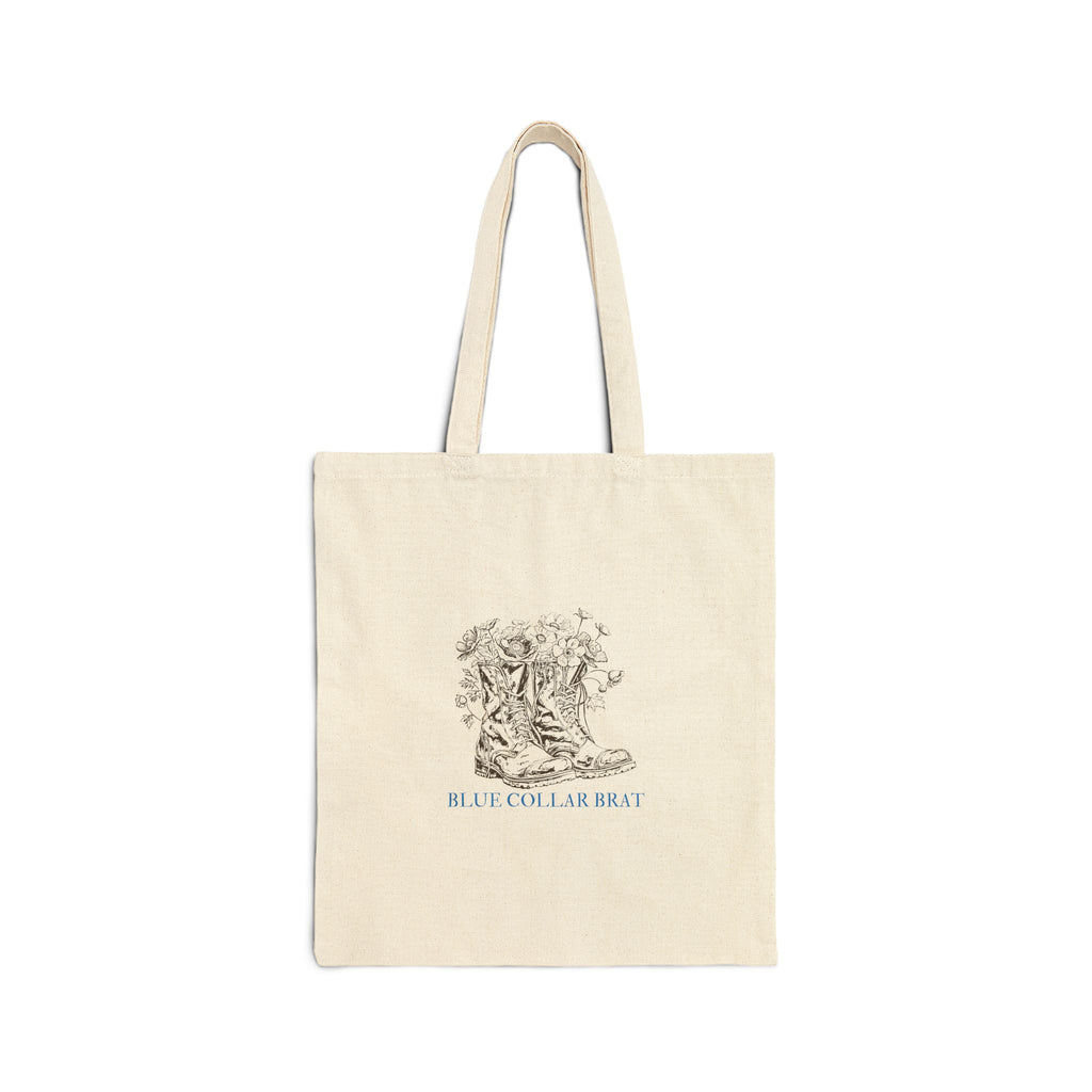 Canvas Tote Bag — Vintage Botanical 'Blue Collar Brat' Illustration