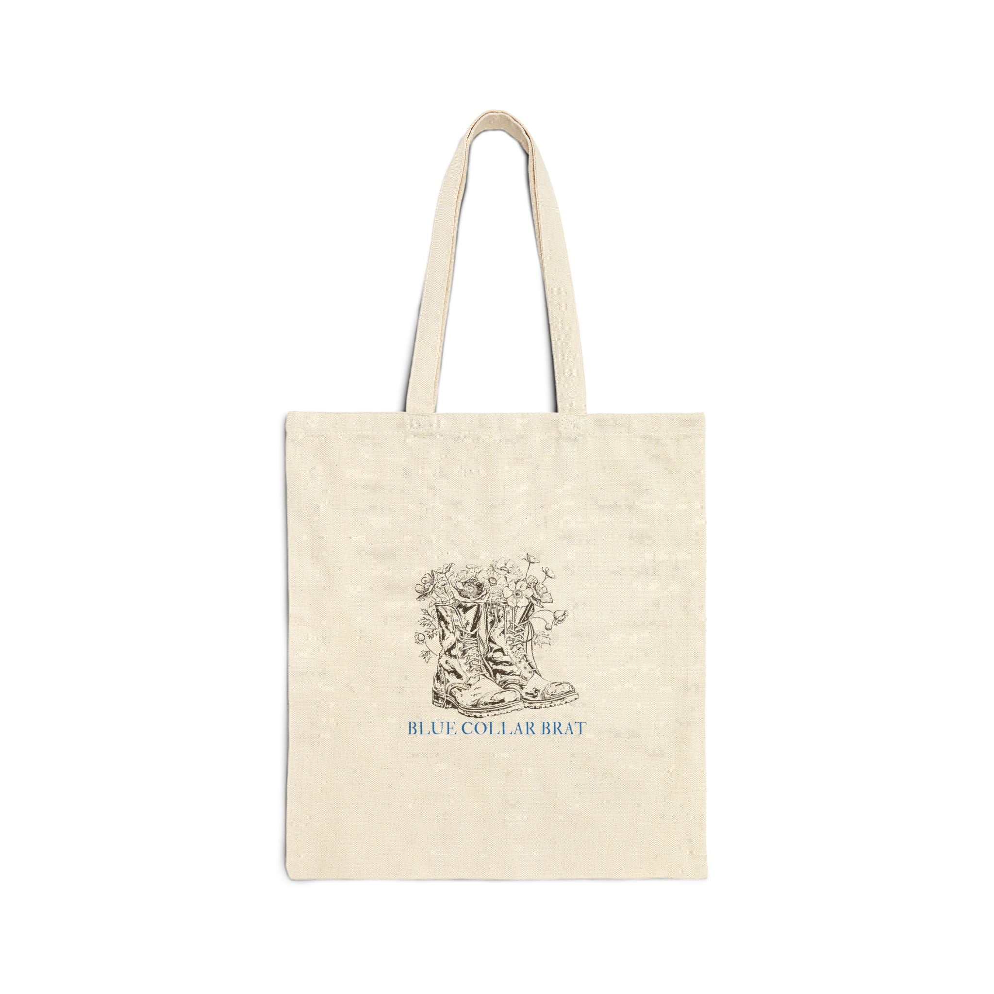 Canvas Tote Bag — Vintage Botanical 'Blue Collar Brat' Illustration