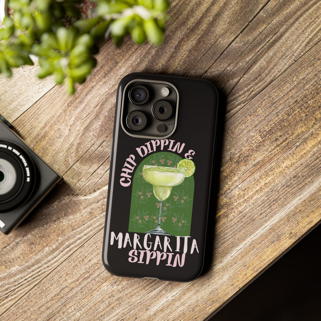 Margarita Sippin' Phone Case – 'Chip Dippin & Margarita Sippin' Cocktail Graphic