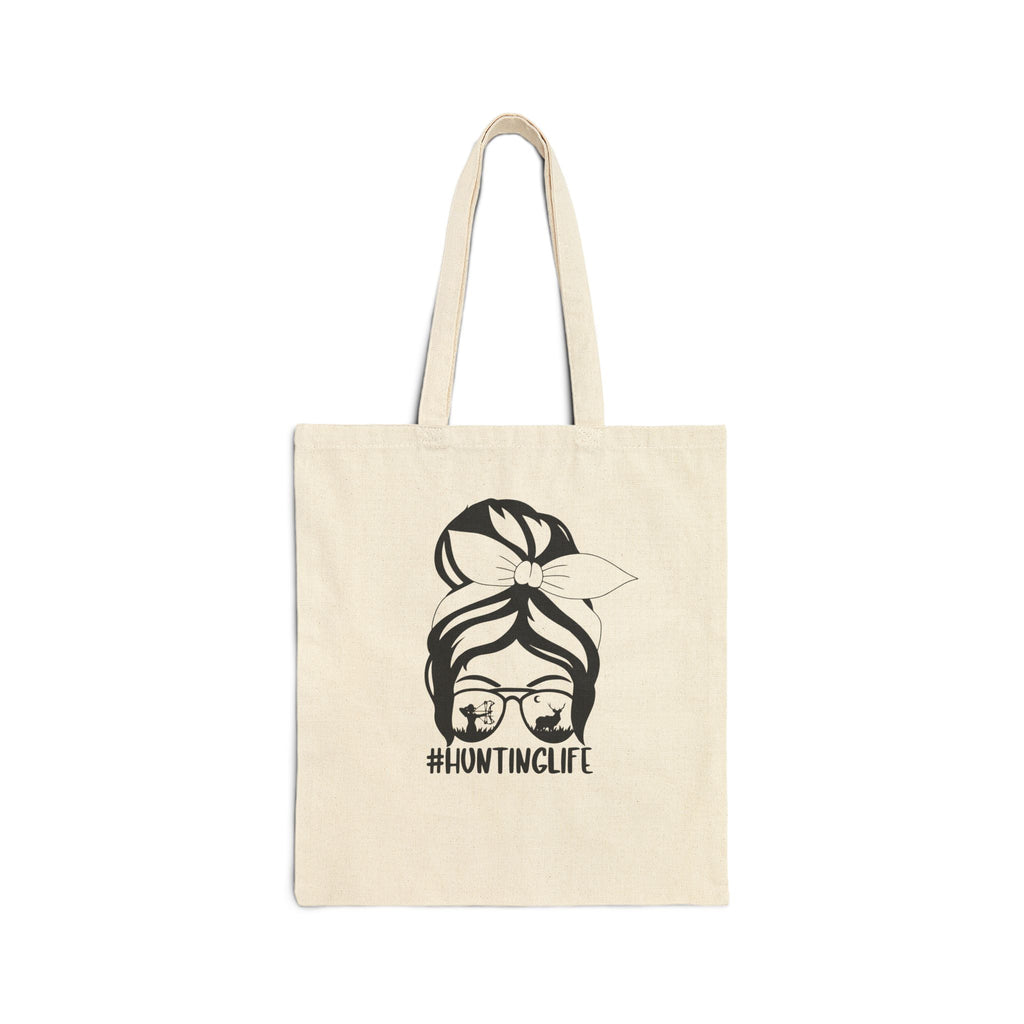Canvas Tote Bag — #HuntingLife Headwrap Graphic Eco Shopper