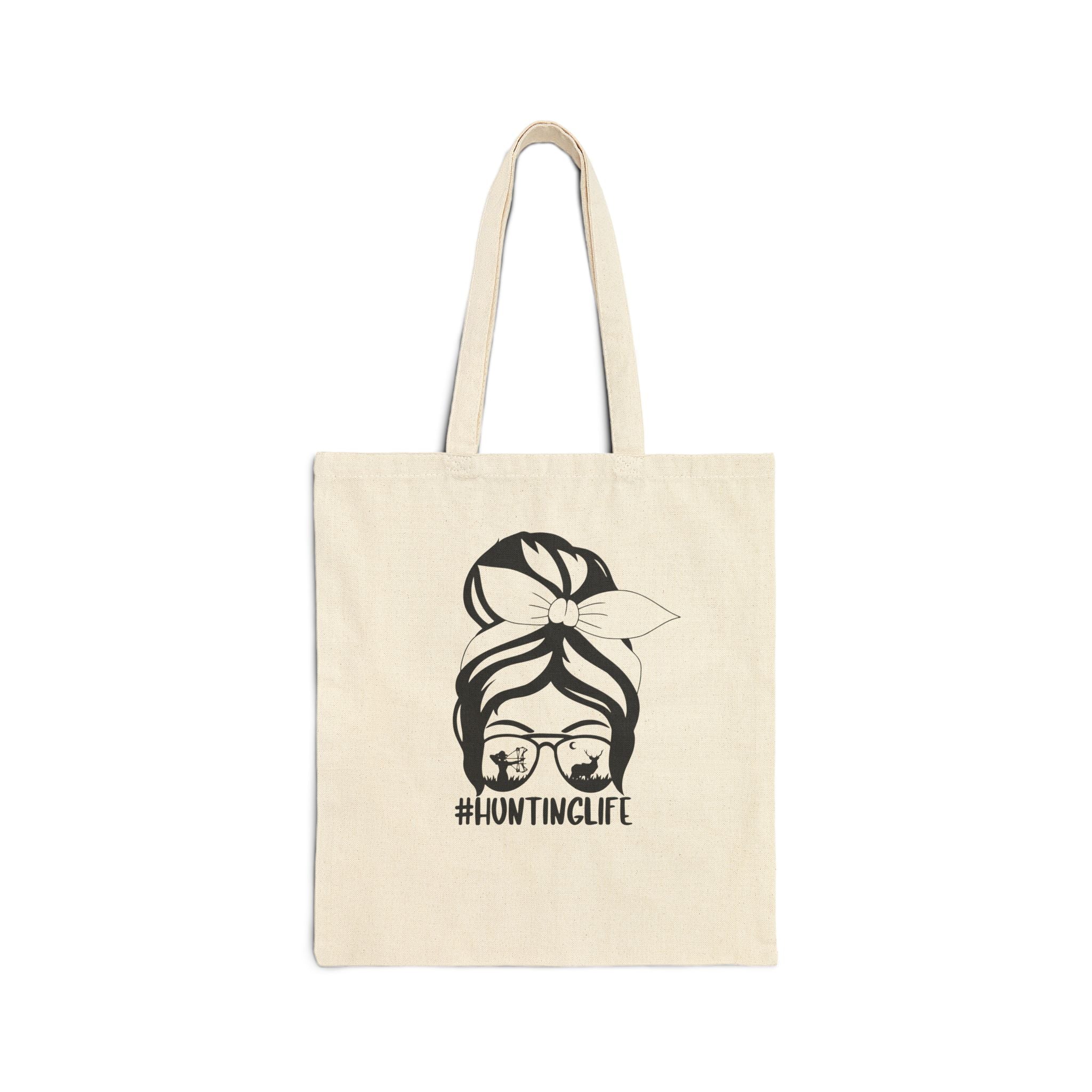 Canvas Tote Bag — #HuntingLife Headwrap Graphic Eco Shopper