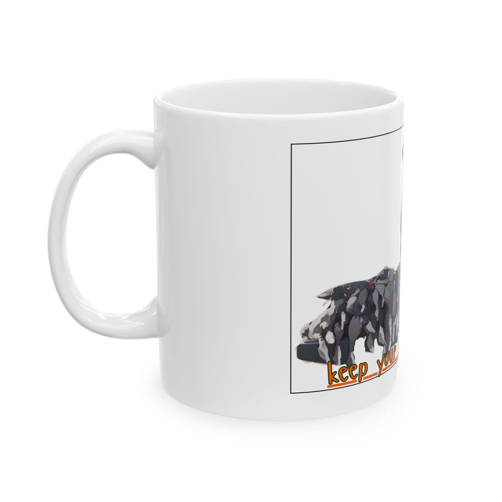 Dog Lover Ceramic Mug – "Keep Your Ducks In A Row" Cute Retriever Design (11oz/15oz)