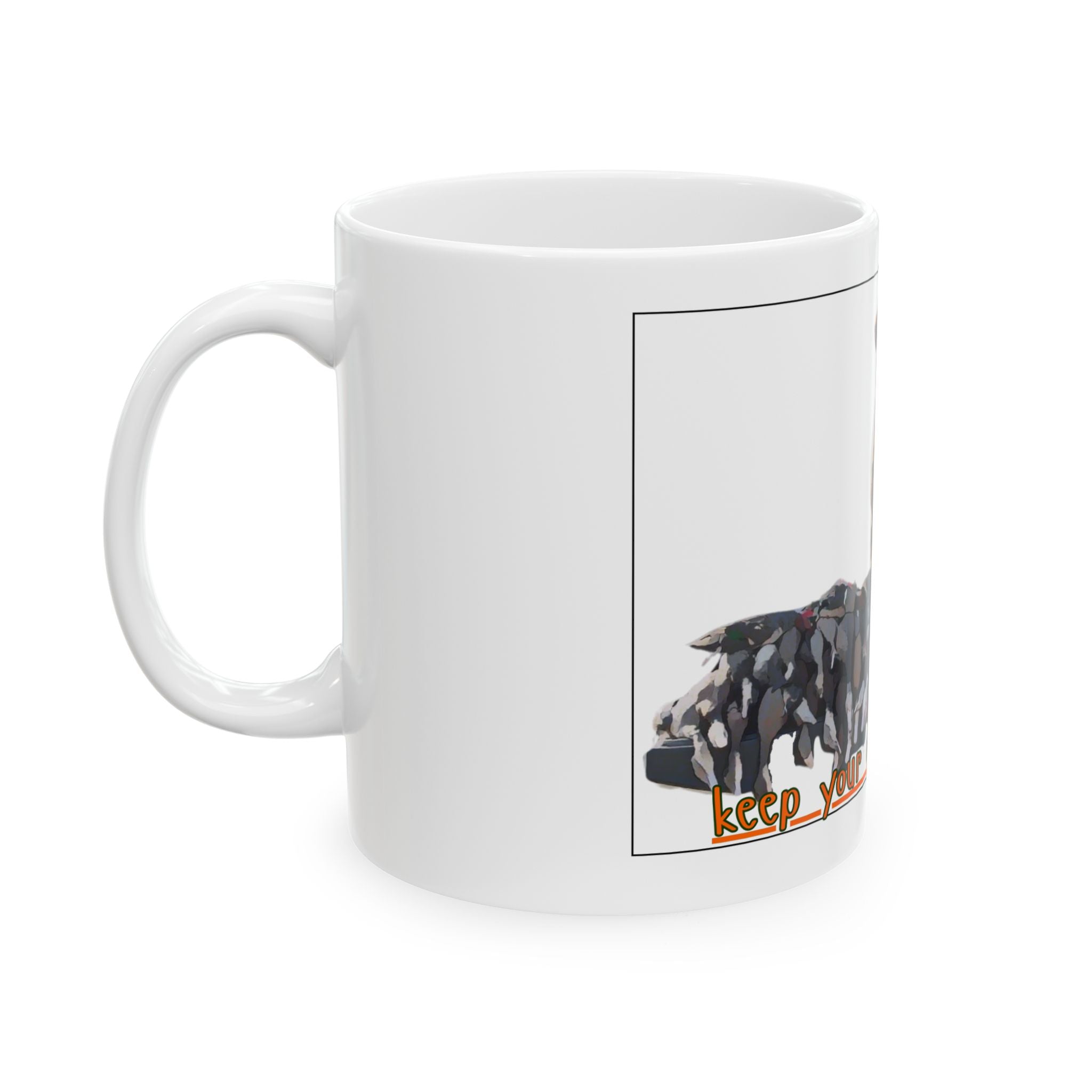 Dog Lover Ceramic Mug – "Keep Your Ducks In A Row" Cute Retriever Design (11oz/15oz)