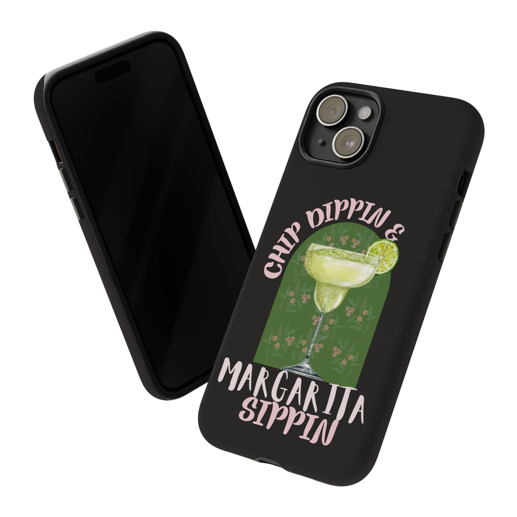 Margarita Sippin' Phone Case – 'Chip Dippin & Margarita Sippin' Cocktail Graphic