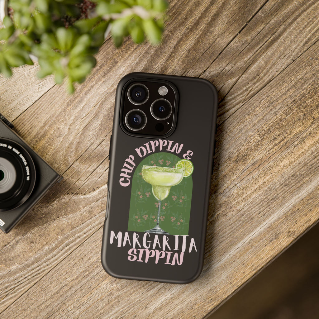 Margarita Sippin' Phone Case – 'Chip Dippin & Margarita Sippin' Cocktail Graphic