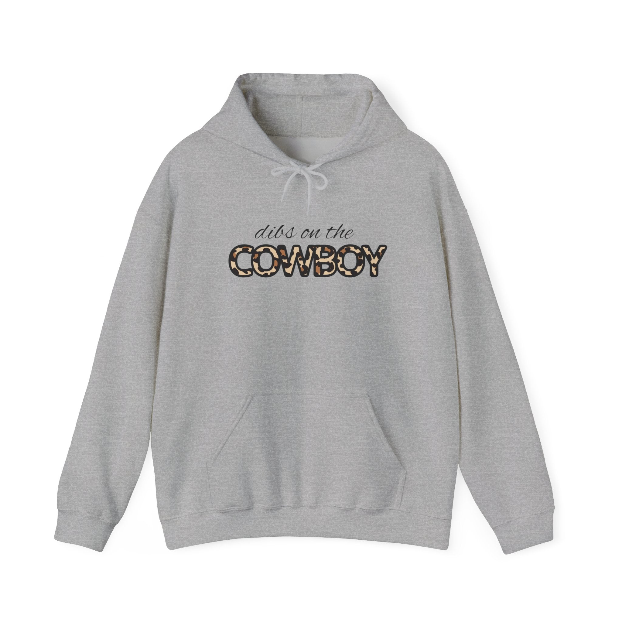 Dibs on the Cowboy Hoodie — Leopard Print Western Graphic Sweatshirt