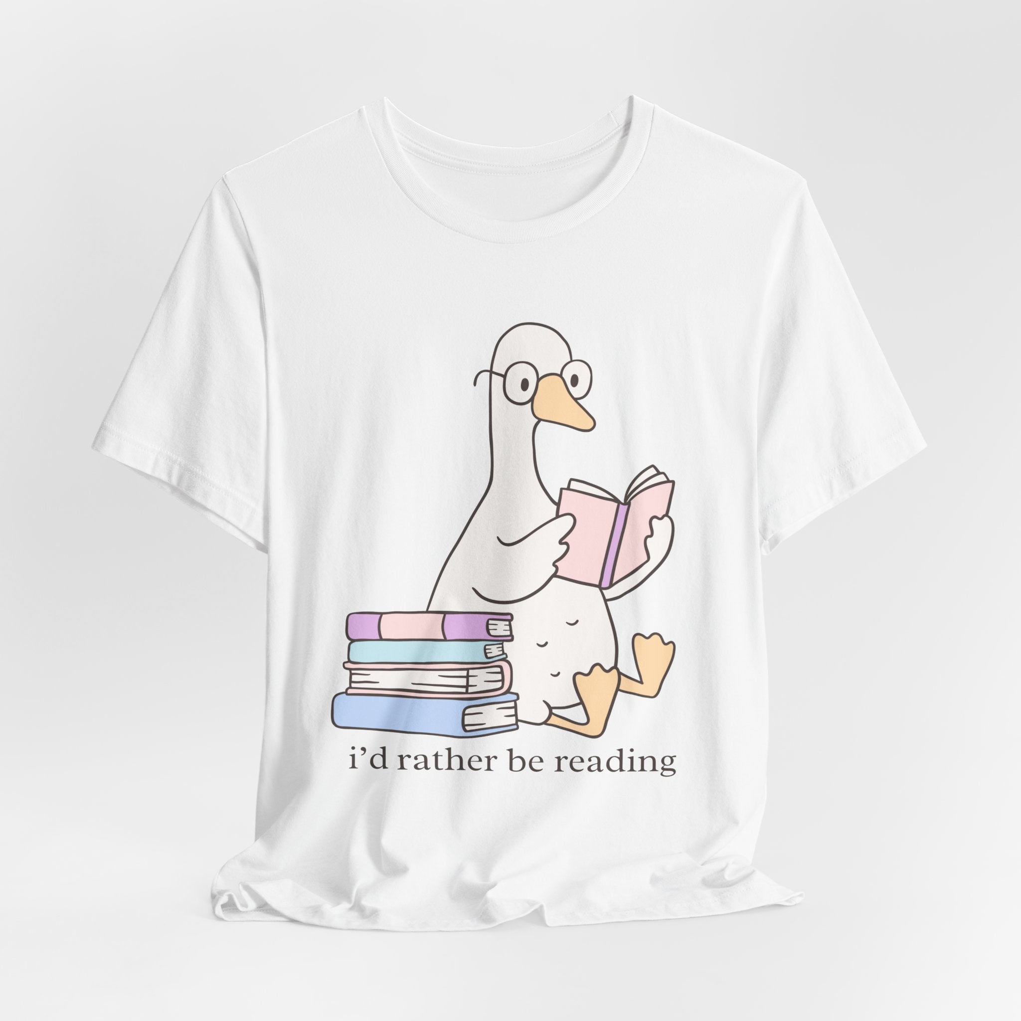 I'd Rather Be Reading Goose T-Shirt — Cute Book Lover Tee