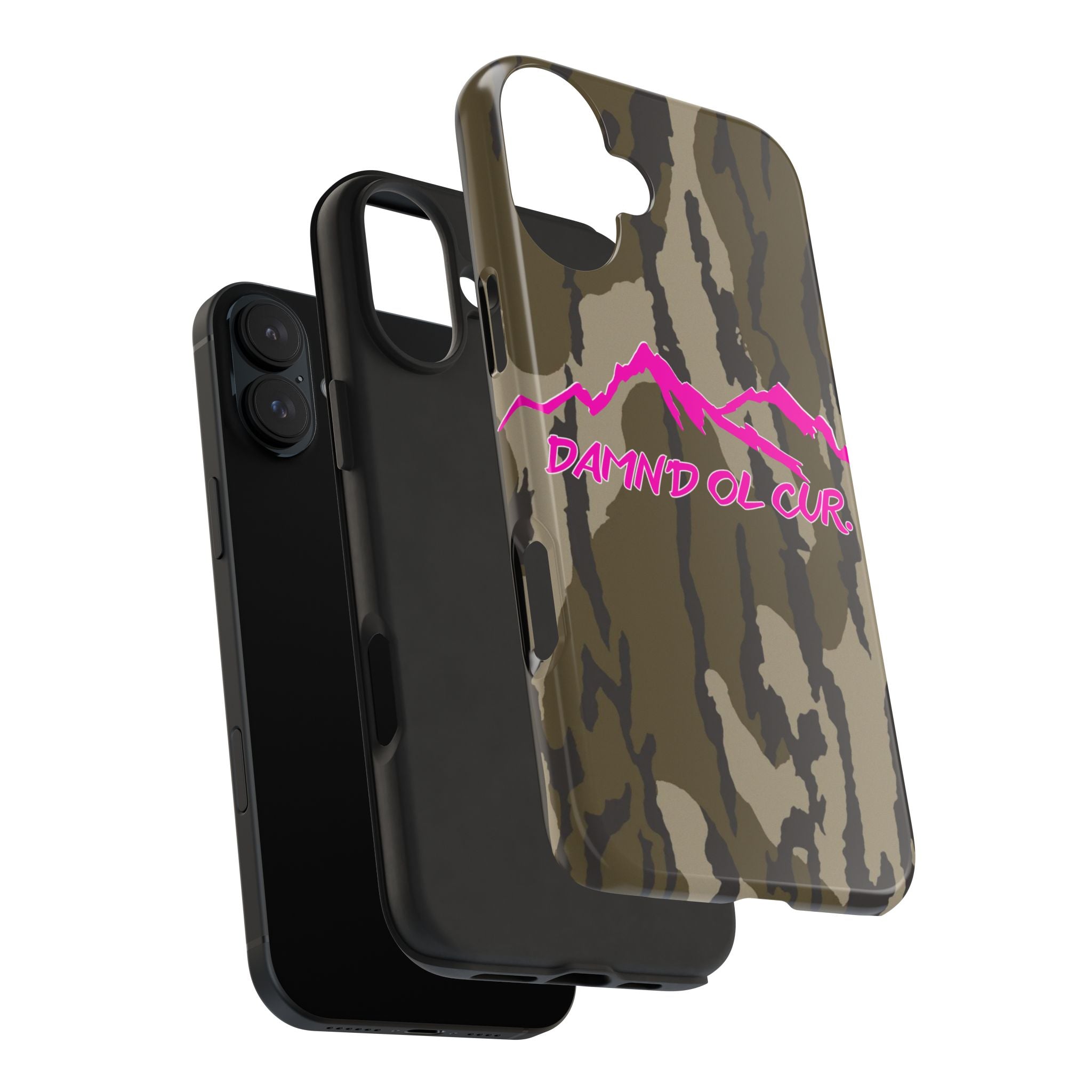 Camo 'Damnd Ol Cur' Tough Phone Case — Pink Mountain Protective Cover