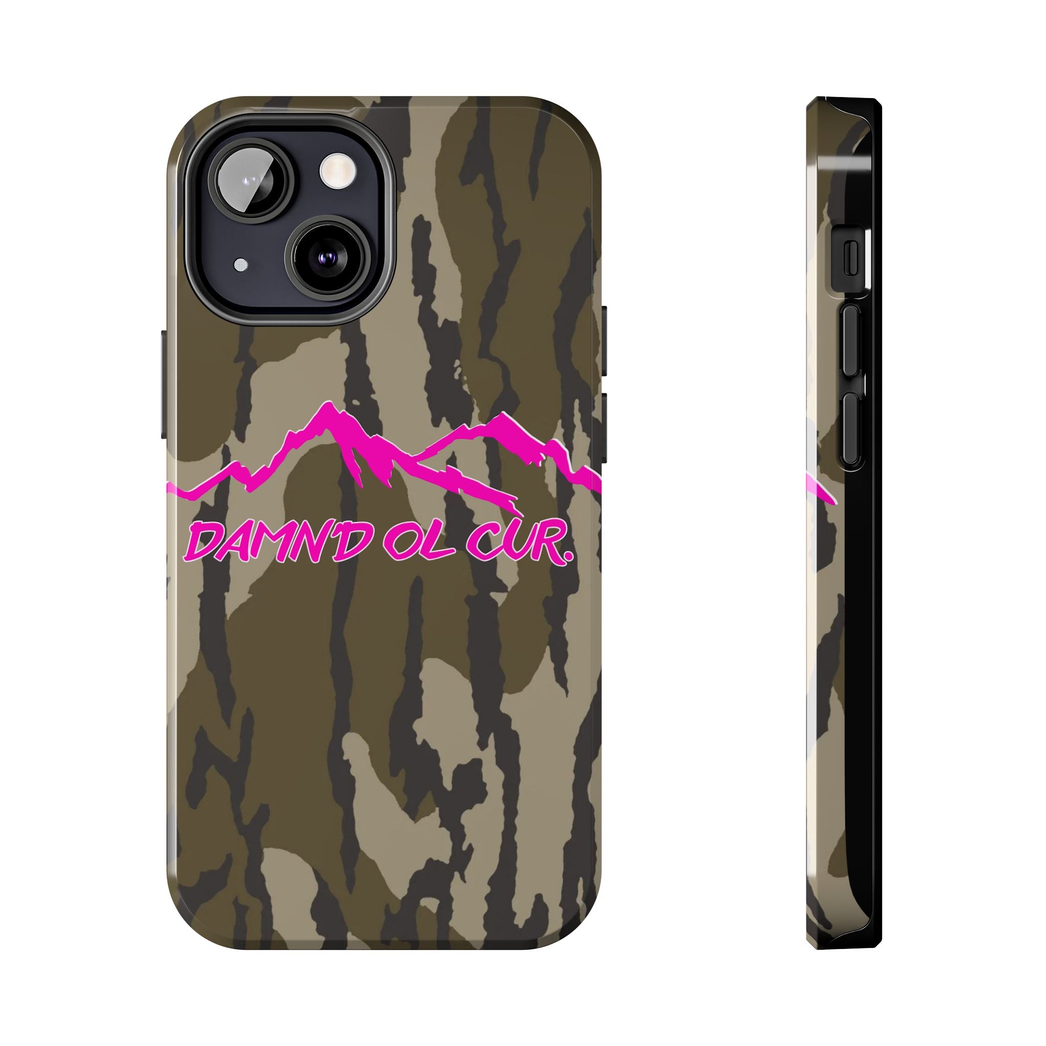 Camo 'Damnd Ol Cur' Tough Phone Case — Pink Mountain Protective Cover