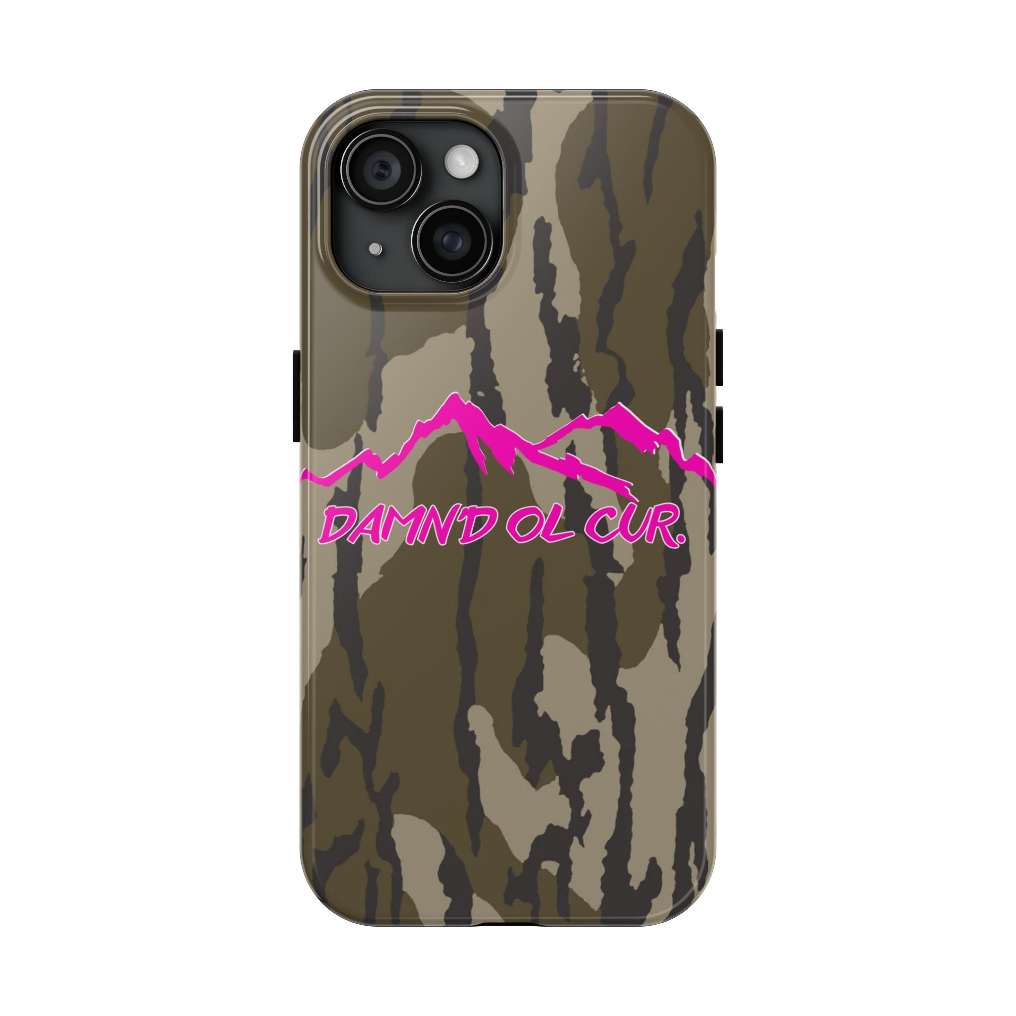 Camo 'Damnd Ol Cur' Tough Phone Case — Pink Mountain Protective Cover