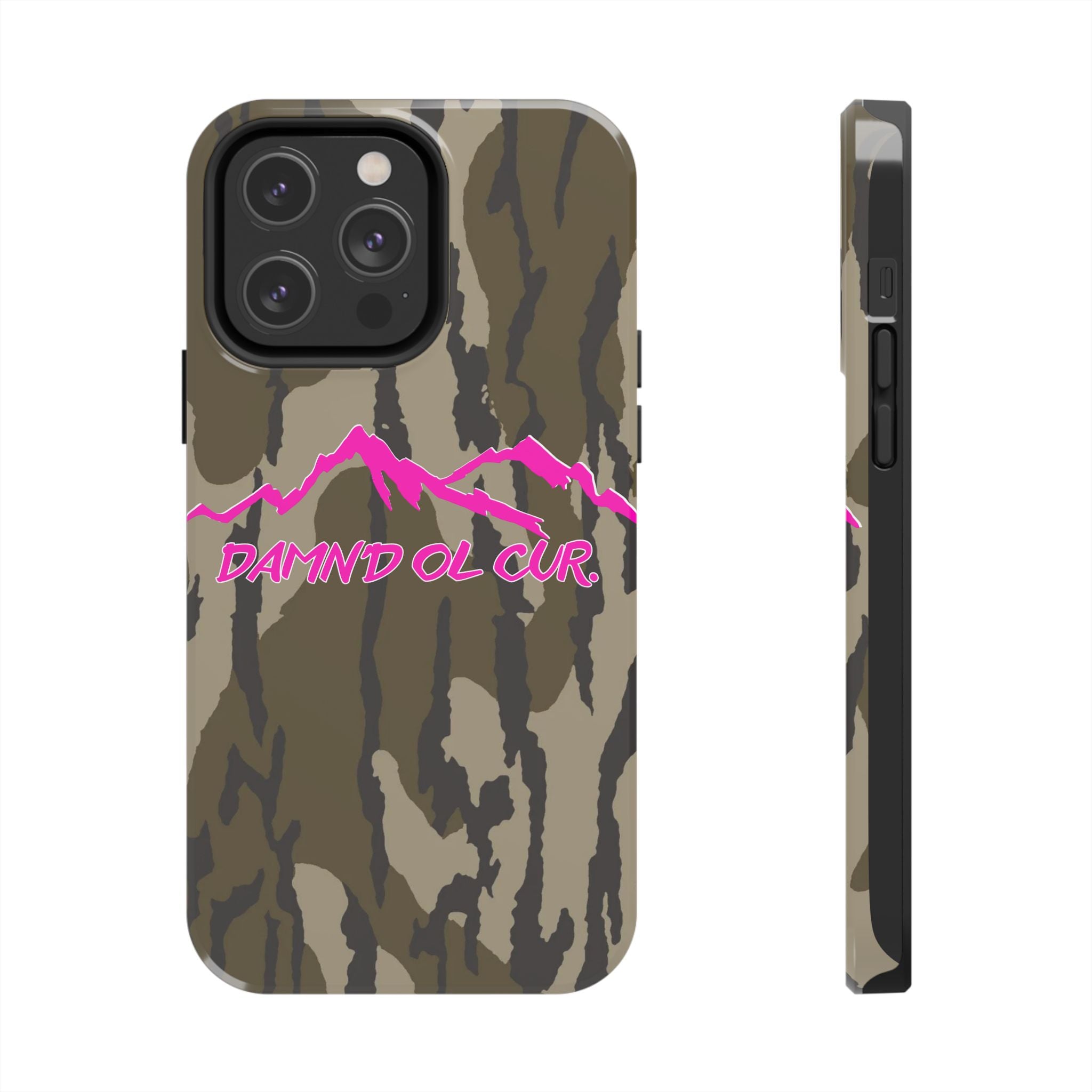 Camo 'Damnd Ol Cur' Tough Phone Case — Pink Mountain Protective Cover