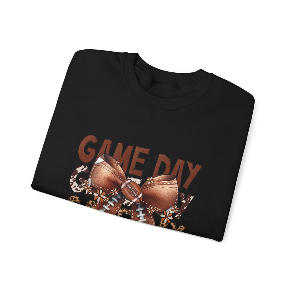 Game Day Football Bow Crewneck Sweatshirt