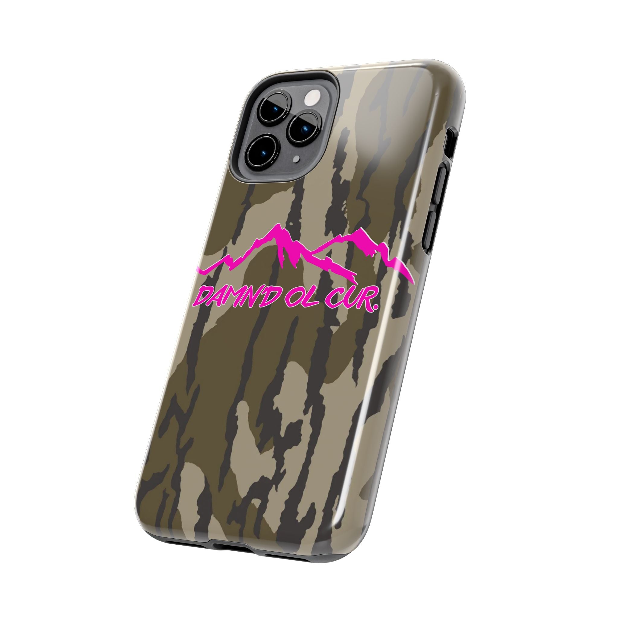 Camo 'Damnd Ol Cur' Tough Phone Case — Pink Mountain Protective Cover